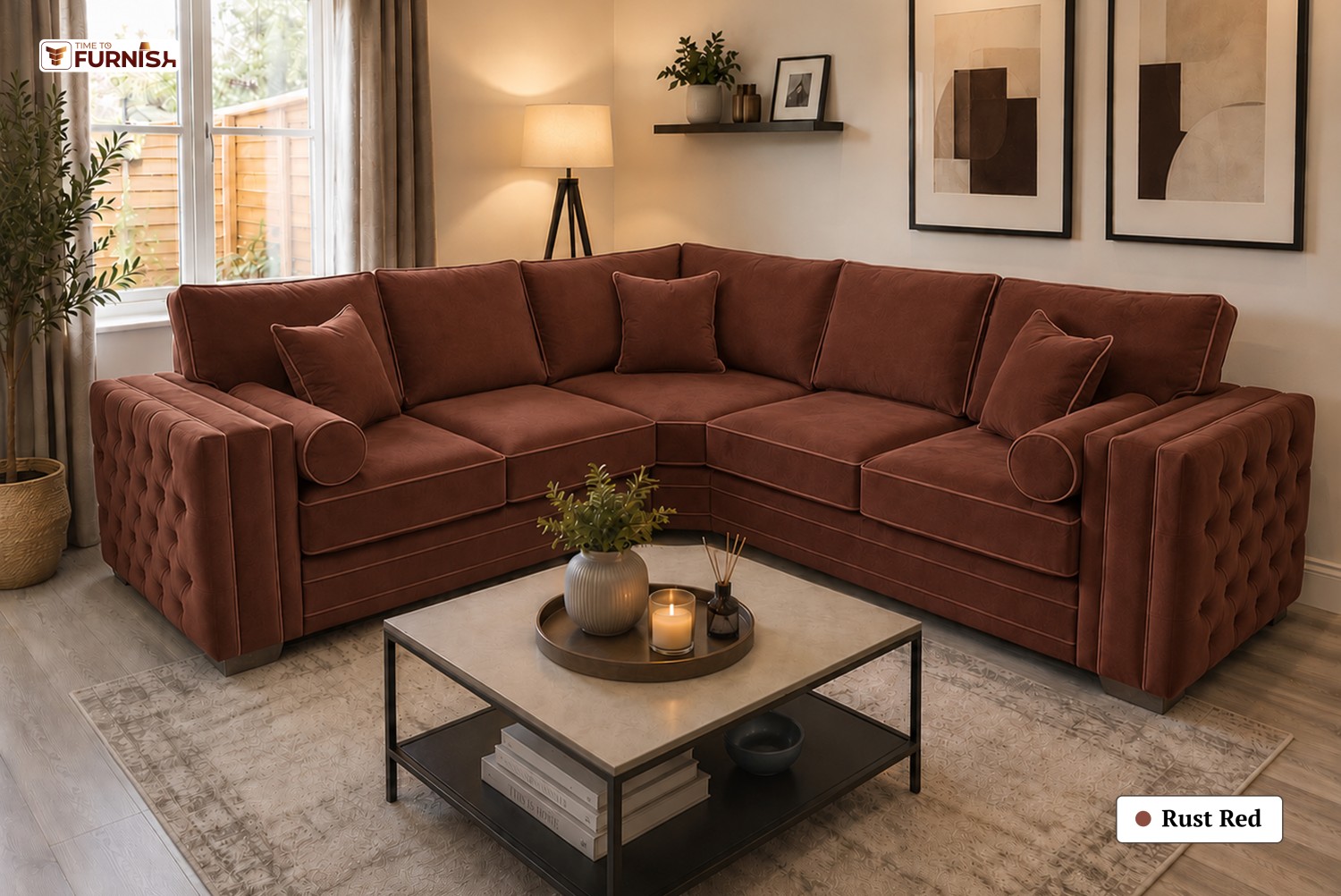 TTF-S-Lulu2625 Luxury Fabric Sofa  Sofa Only (Coffee Table Not Included)