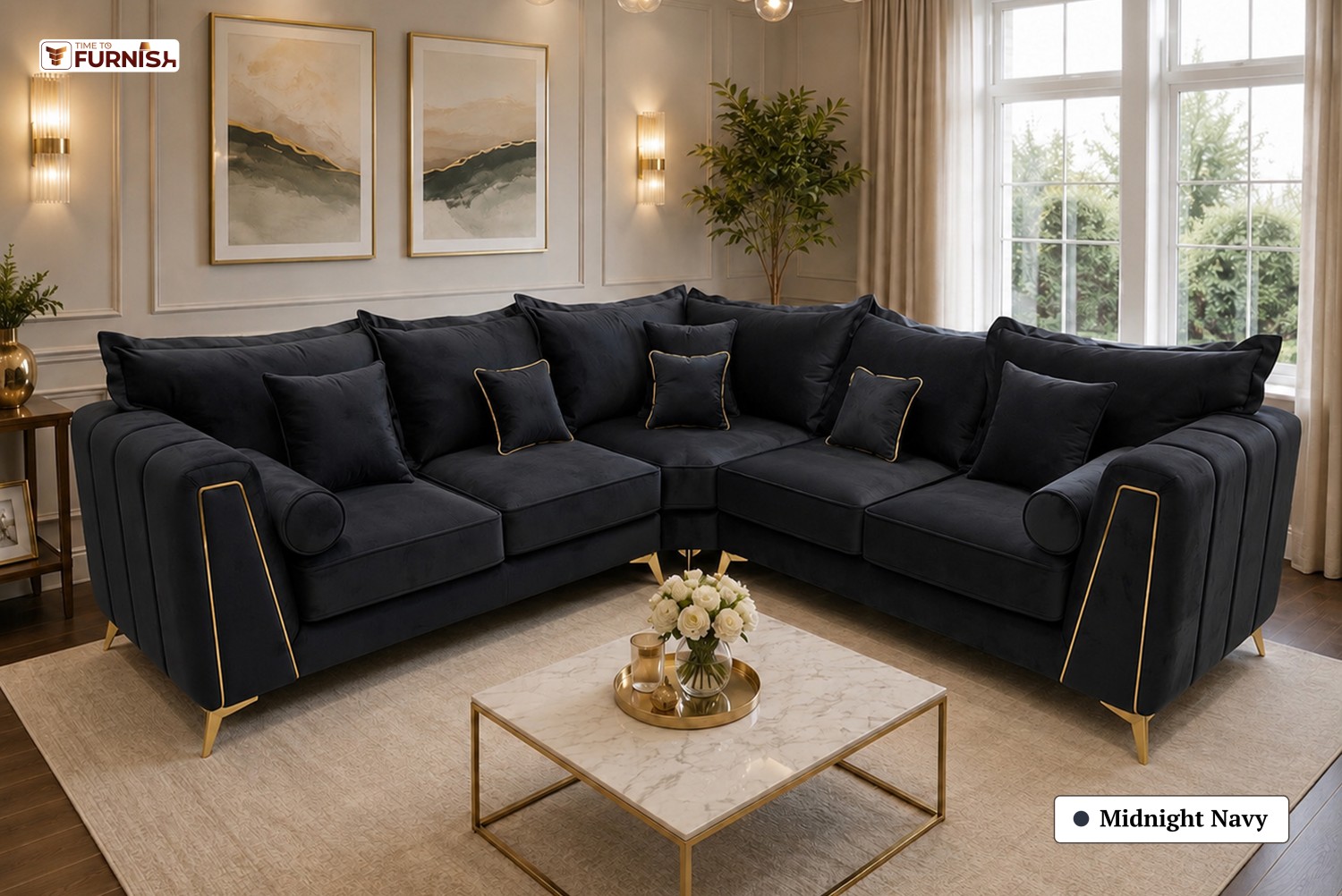 TTF-S-Amal2617 Luxury Fabric Sofa  Sofa Only (Coffee Table Not Included)