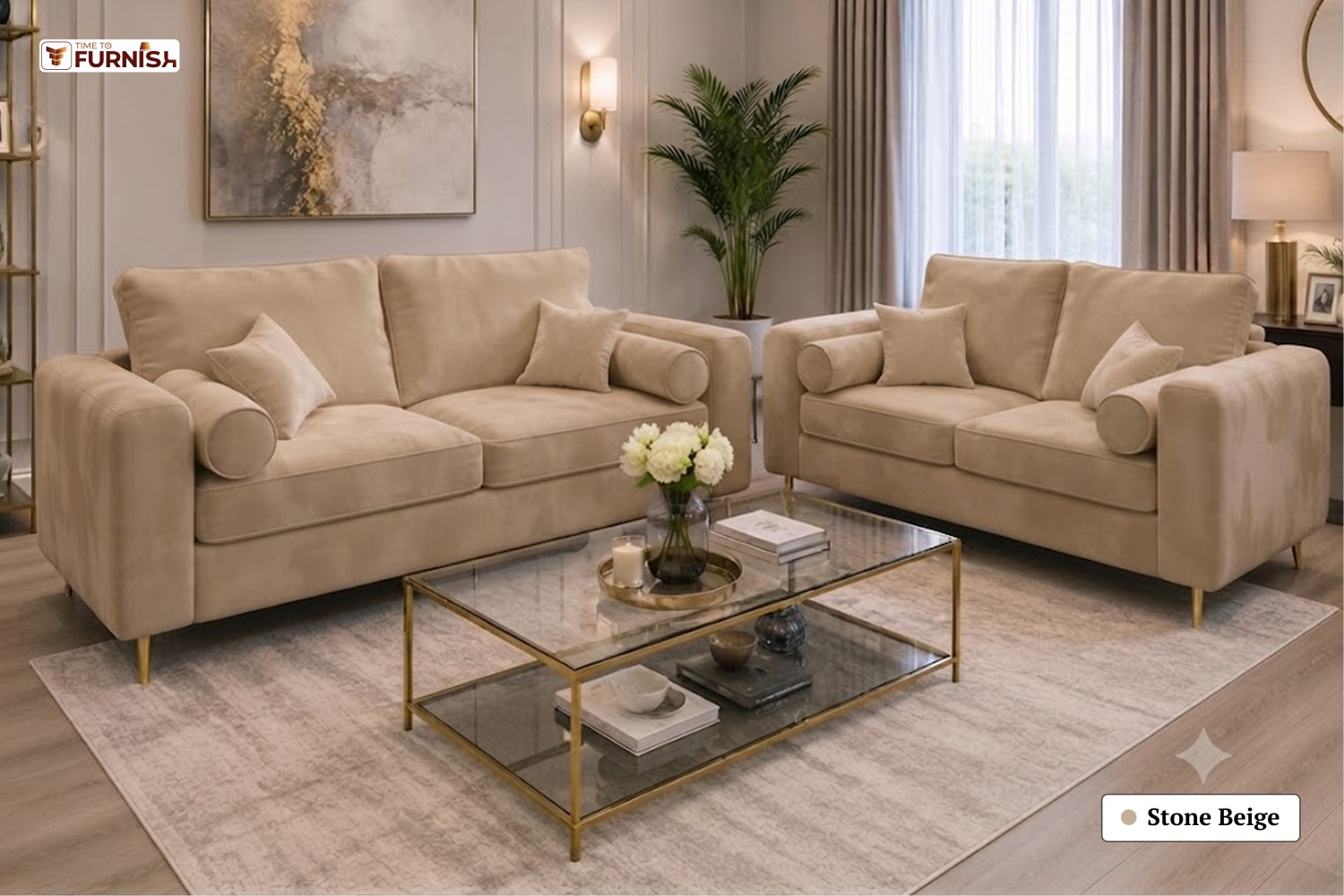 TTF-S-Malika2608 Luxury Fabric Sofa  Sofa Only (Coffee Table Not Included)