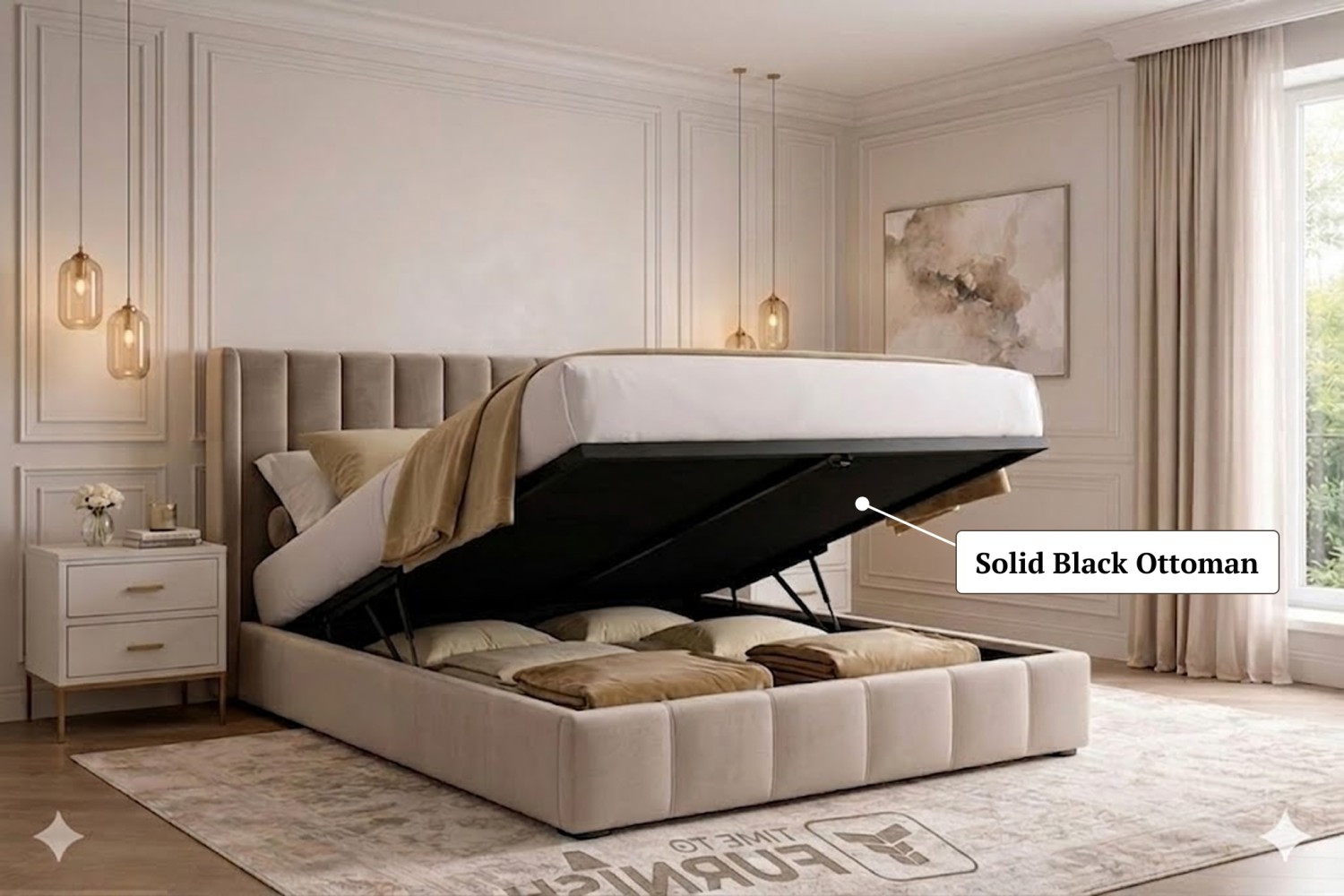 Kelowna Bed with Optional Ottoman Storage  TTF278