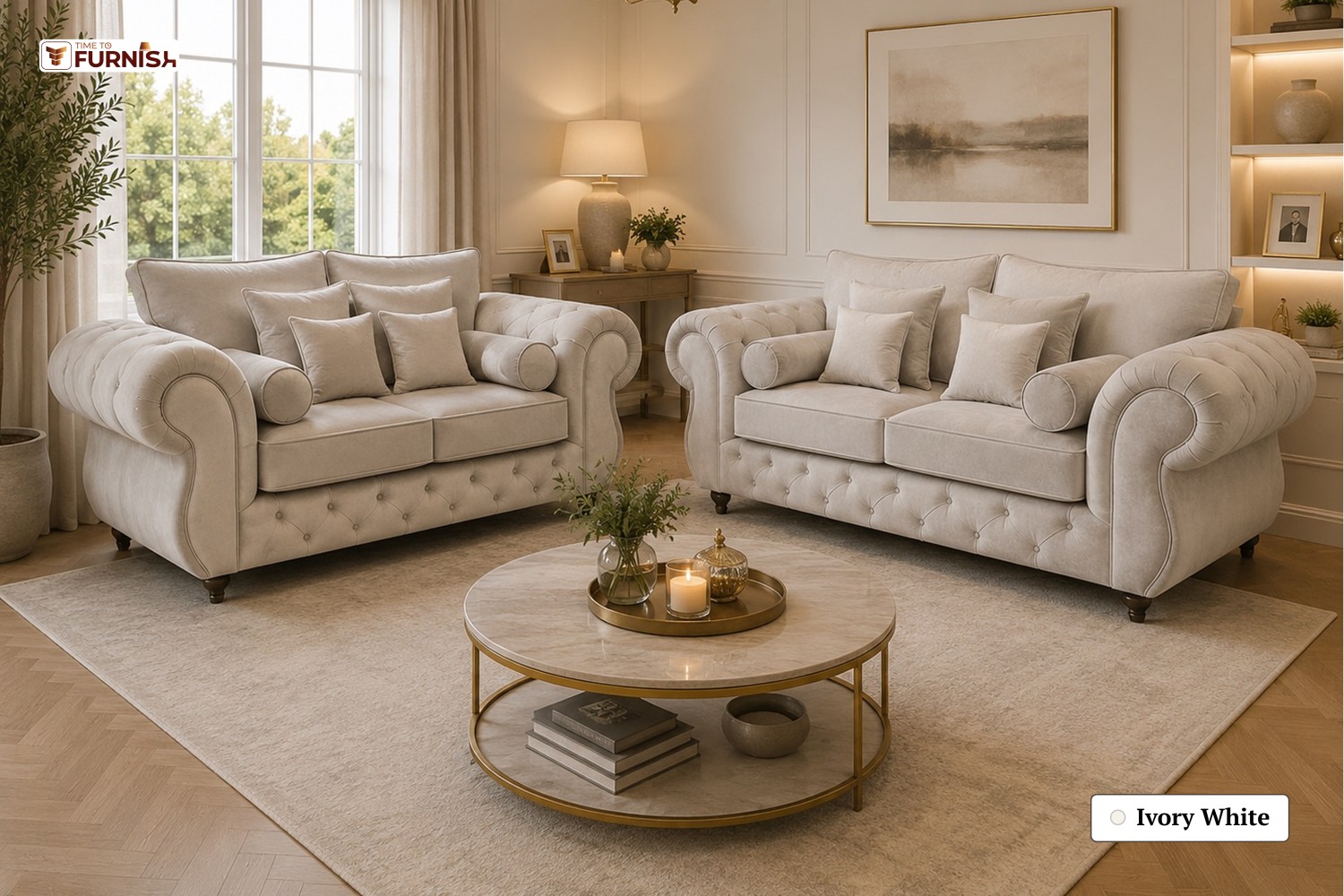 TTF-S-Basira2629 Luxury Fabric Sofa  Sofa Only (Coffee Table Not Included)