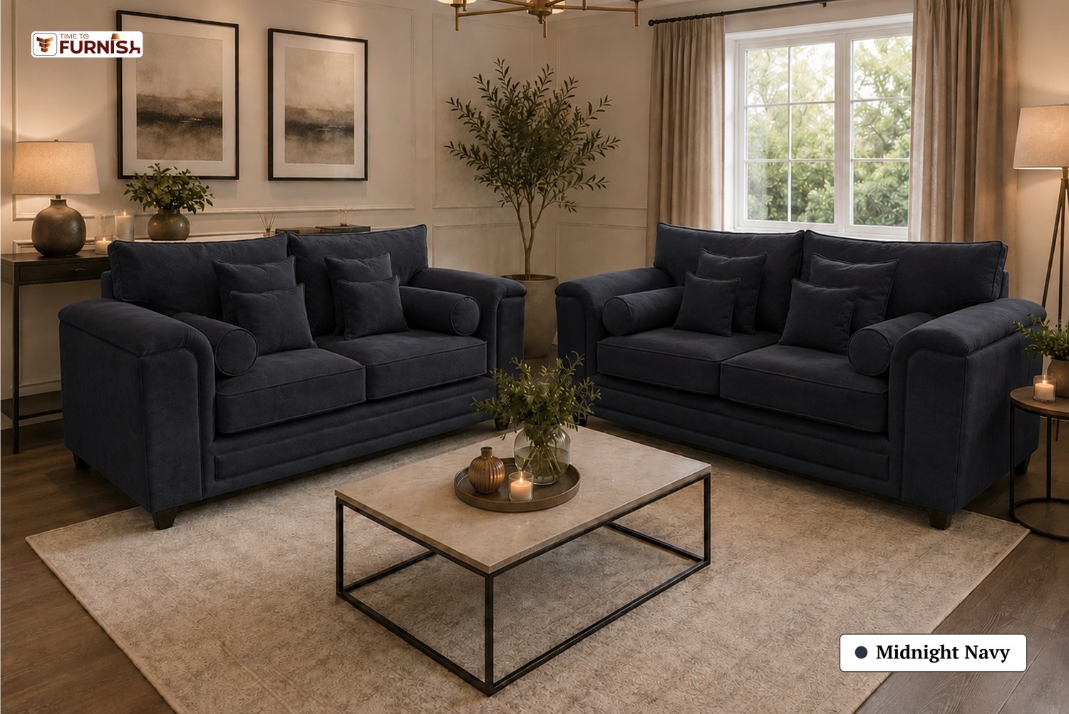 TTF-S-Karima2620 Luxury Fabric Sofa  Sofa Only (Coffee Table Not Included)