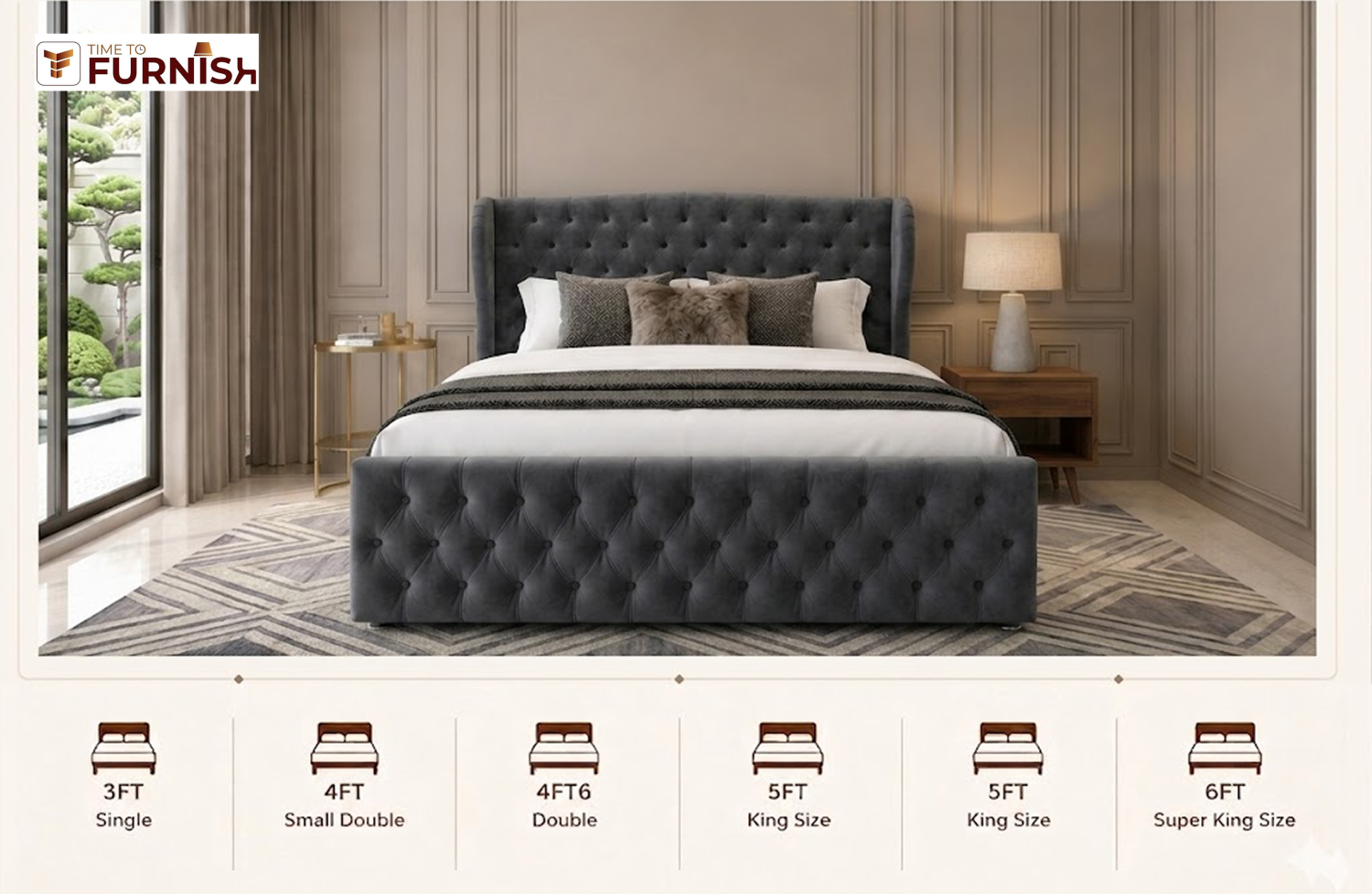 Whistler Bed with Optional Ottoman Storage  TTF280