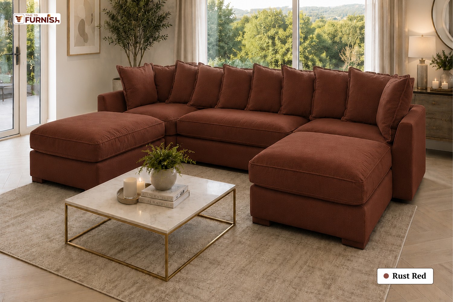 TTF-S-Noura2619 Luxury Fabric Sofa  Sofa Only (Coffee Table Not Included)