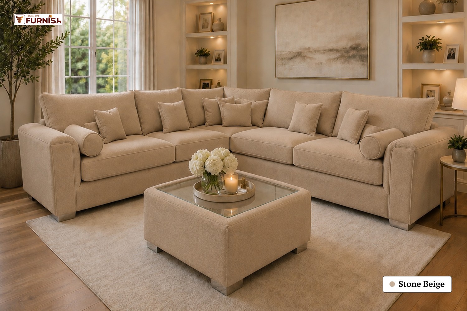 TTF-S-Reem2635 Luxury Fabric Sofa  Sofa Only (Optional Coffee Table Available)