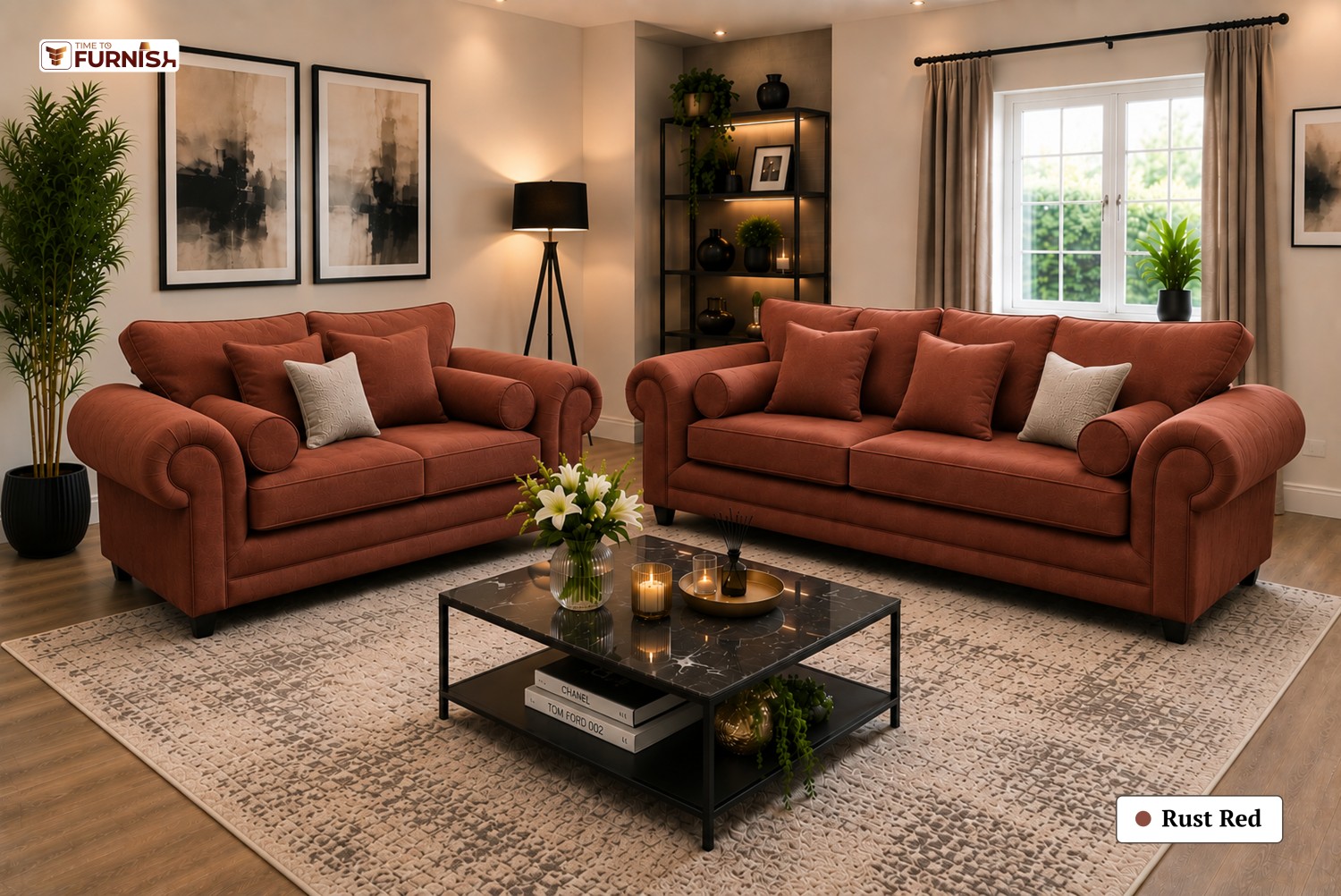 TTF-S-Dalia2633 Luxury Fabric Sofa  Sofa Only (Coffee Table Not Included)
