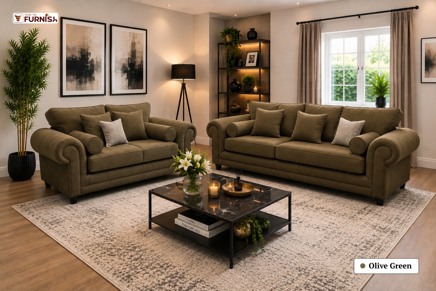 TTF-S-Dalia2633 Luxury Fabric Sofa  Sofa Only (Coffee Table Not Included)