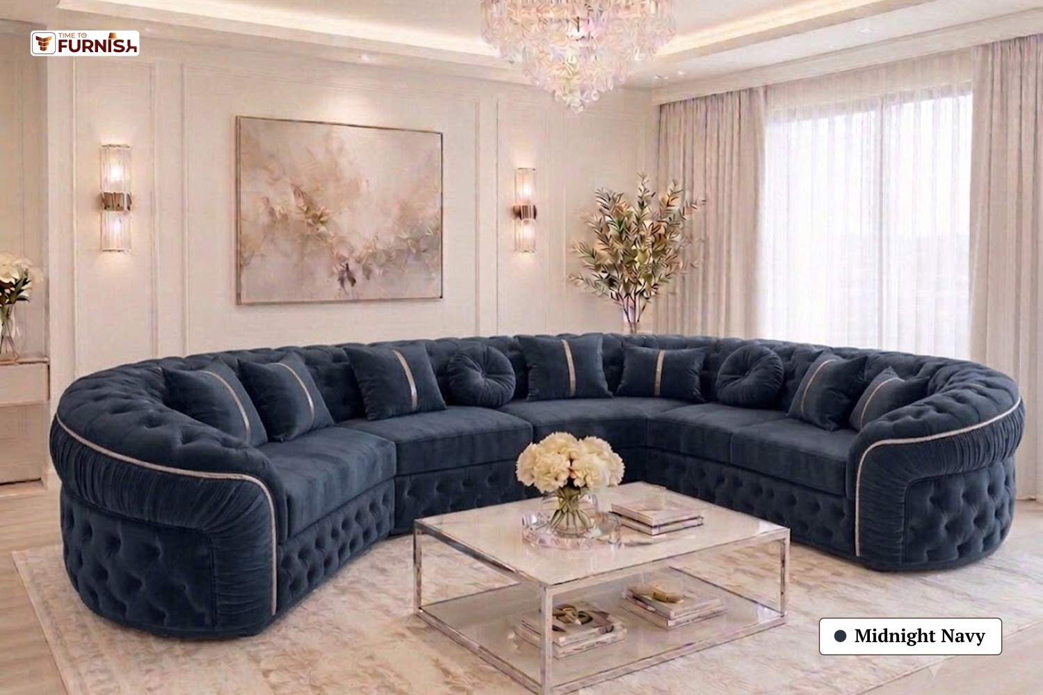 TTF-S-Zahra2605 Luxury Fabric Sofa  Sofa Only (Coffee Table Not Included)