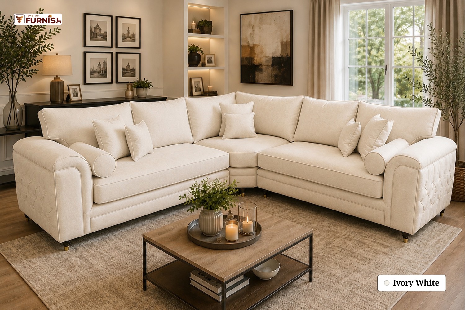 TTF-S-Najma2624 Luxury Fabric Sofa  Sofa Only (Coffee Table Not Included)