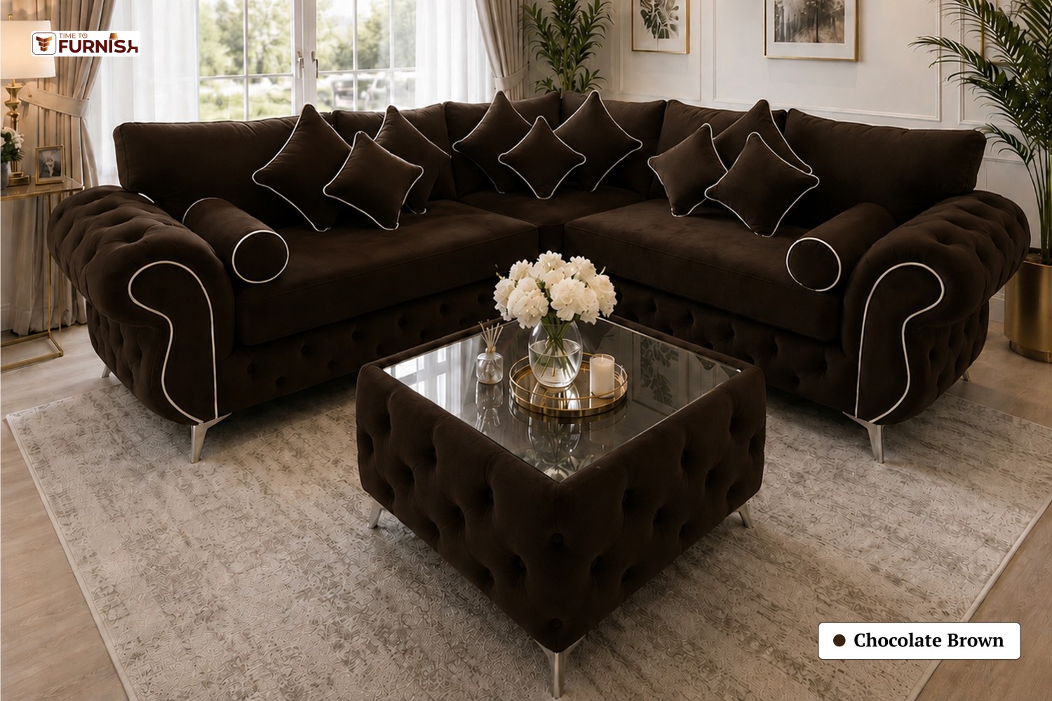 TTF-S-Jannah2609 Luxury Fabric Sofa  Sofa Only (Optional Coffee Table Available)