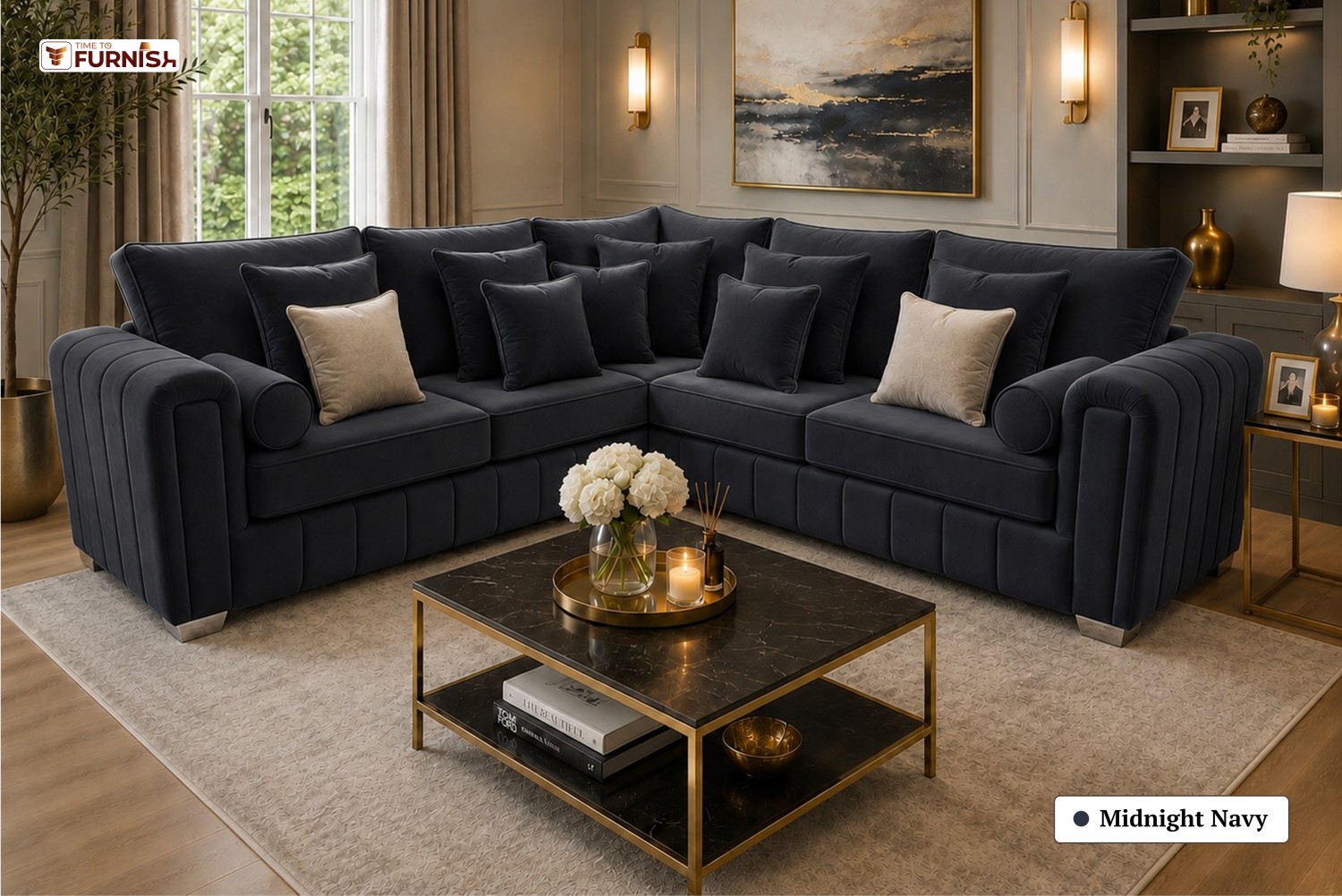 TTF-S-Blossom2636 Luxury Fabric Sofa  Sofa Only (Coffee Table Not Included)