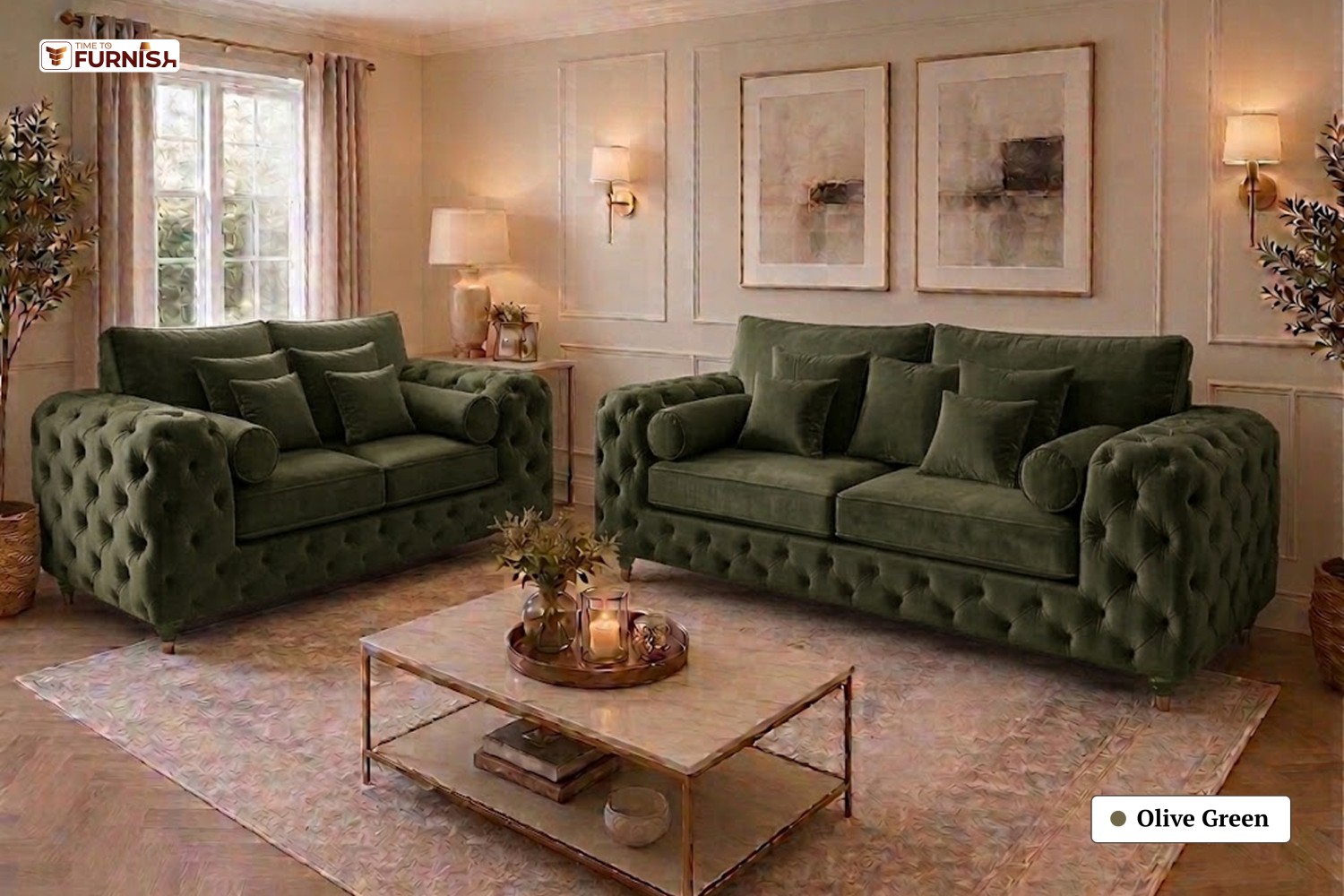 TTF-S-Zahara2626 Luxury Fabric Sofa  Sofa Only (Coffee Table Not Included)