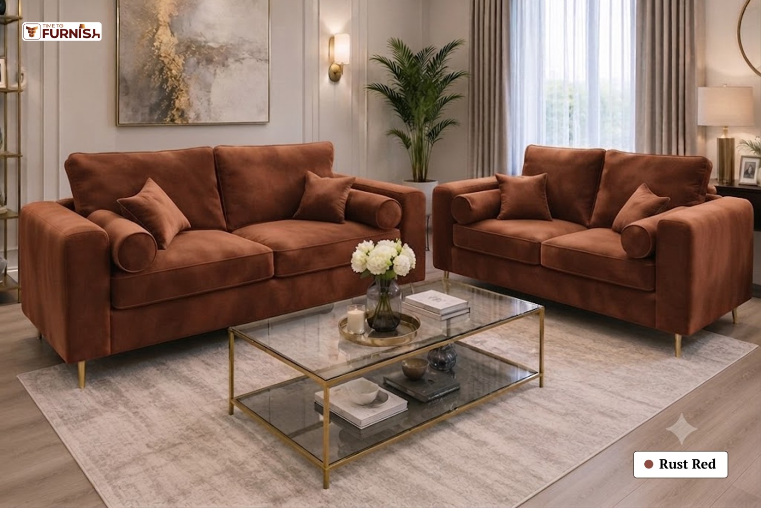 TTF-S-Malika2608 Luxury Fabric Sofa  Sofa Only (Coffee Table Not Included)