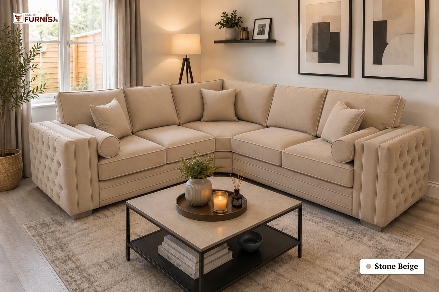 TTF-S-Lulu2625 Luxury Fabric Sofa  Sofa Only (Coffee Table Not Included)