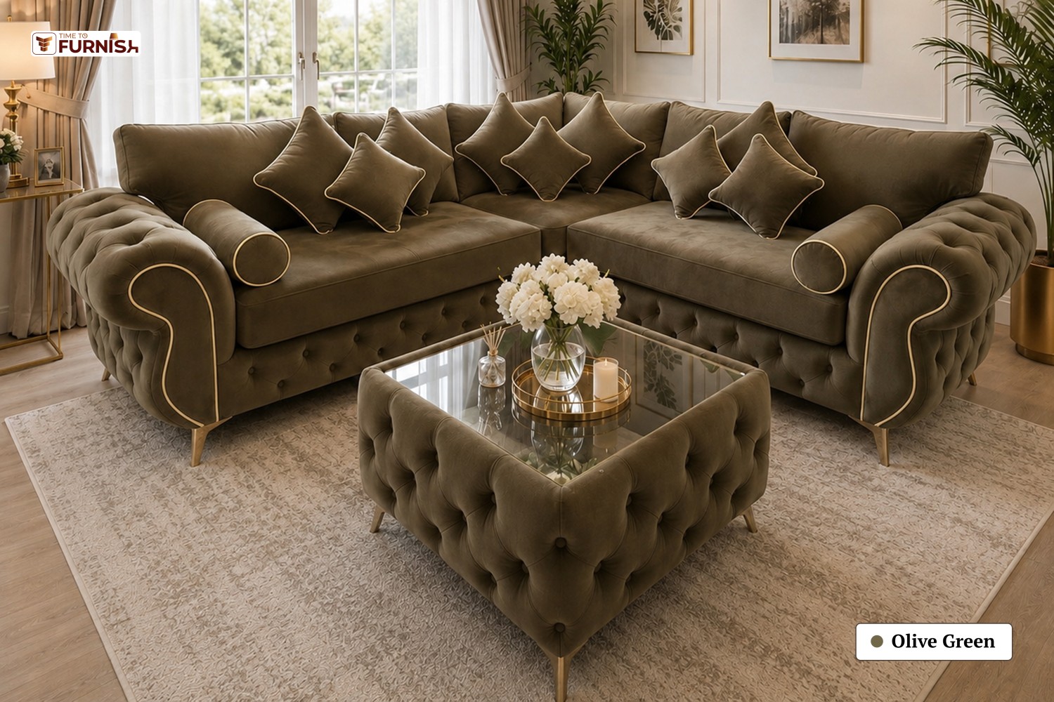 TTF-S-Jannah2609 Luxury Fabric Sofa  Sofa Only (Optional Coffee Table Available)