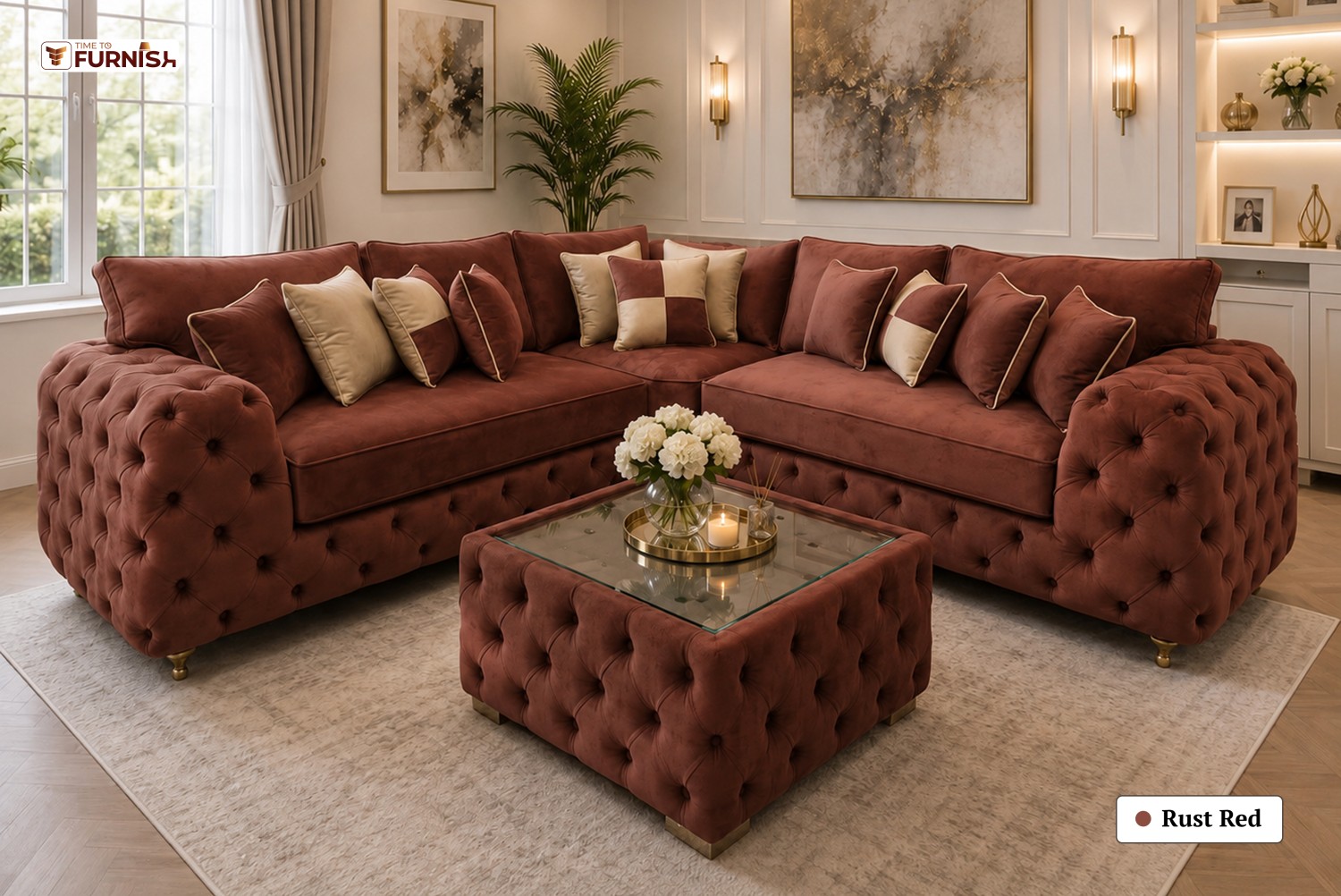 TTF-S-Zayna2611 Luxury Fabric Sofa  Sofa Only (Optional Coffee Table Available)