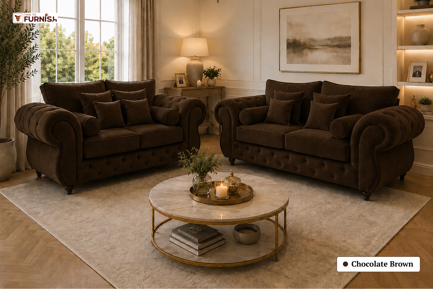 TTF-S-Basira2629 Luxury Fabric Sofa  Sofa Only (Coffee Table Not Included)