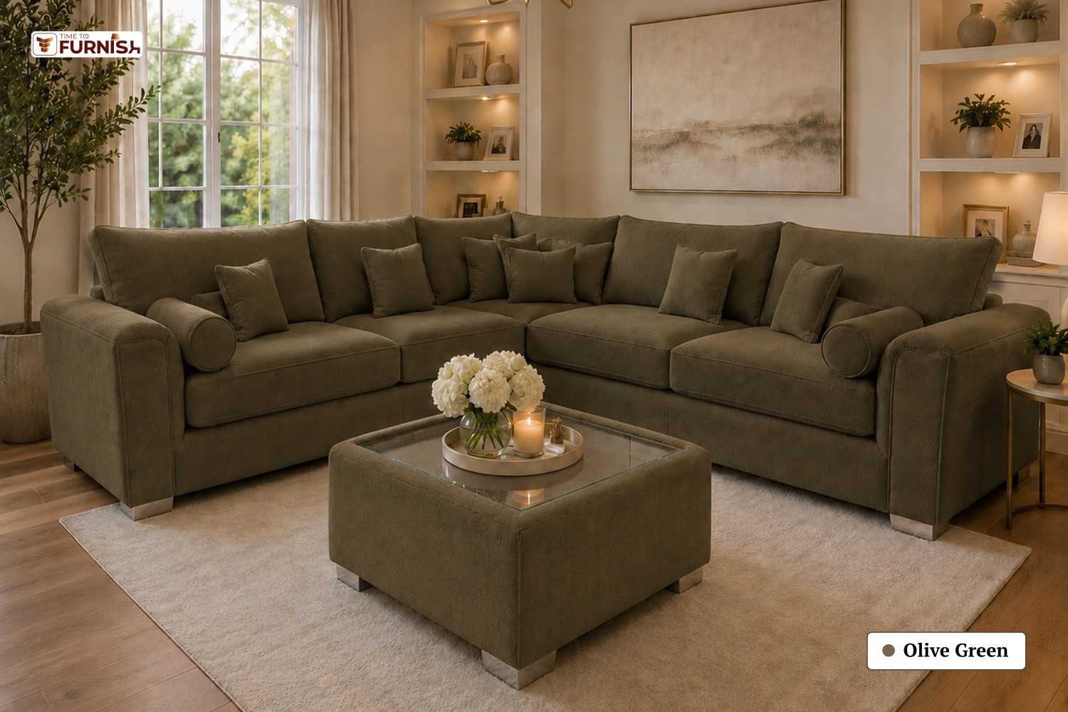 TTF-S-Reem2635 Luxury Fabric Sofa  Sofa Only (Optional Coffee Table Available)