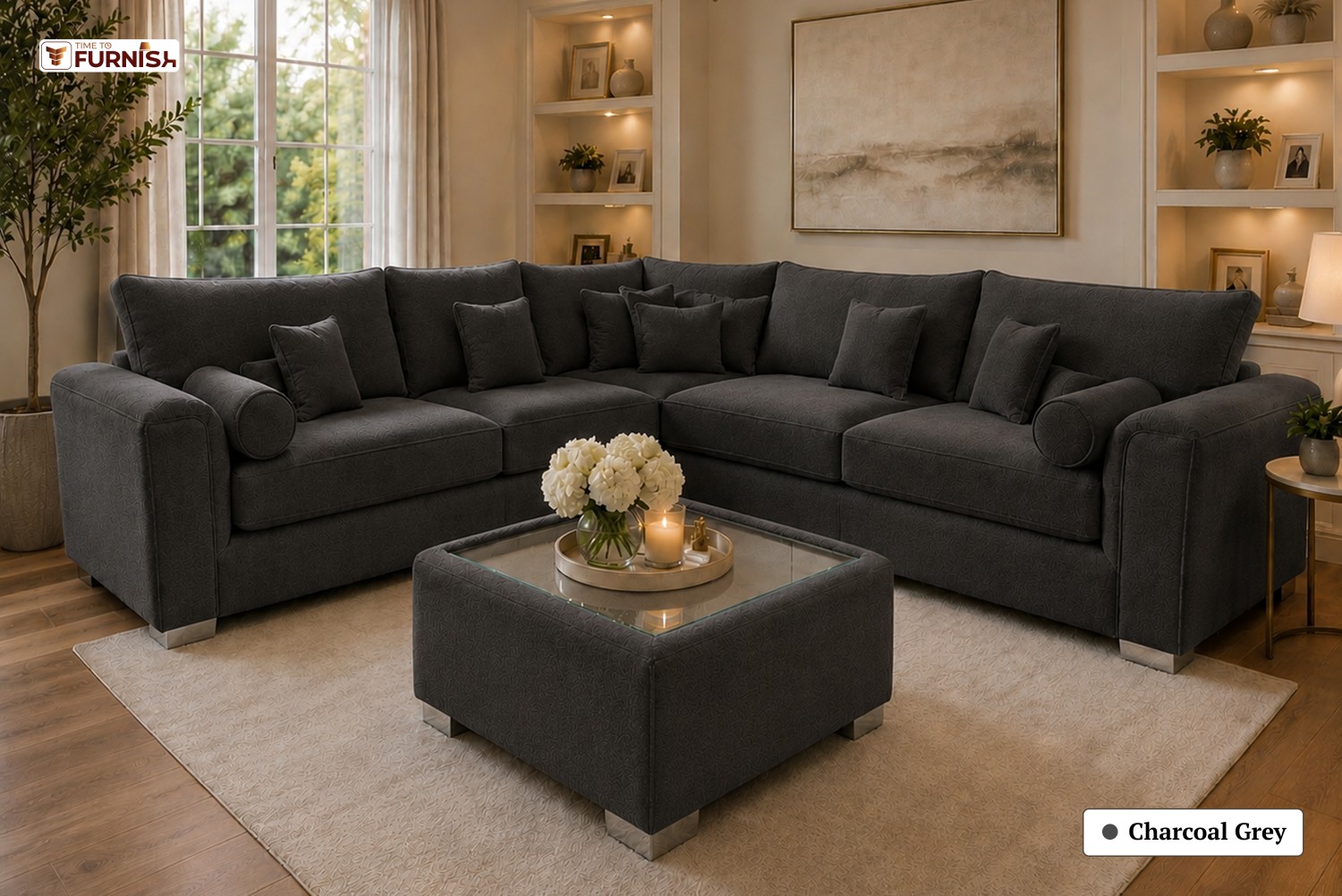 TTF-S-Reem2635 Luxury Fabric Sofa  Sofa Only (Optional Coffee Table Available)