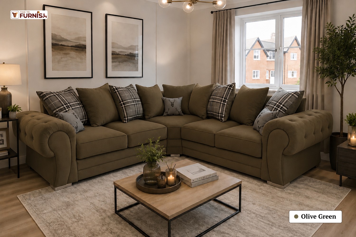 TTF-S-Amina2615 Luxury Fabric Sofa  Sofa Only (Coffee Table Not Included)
