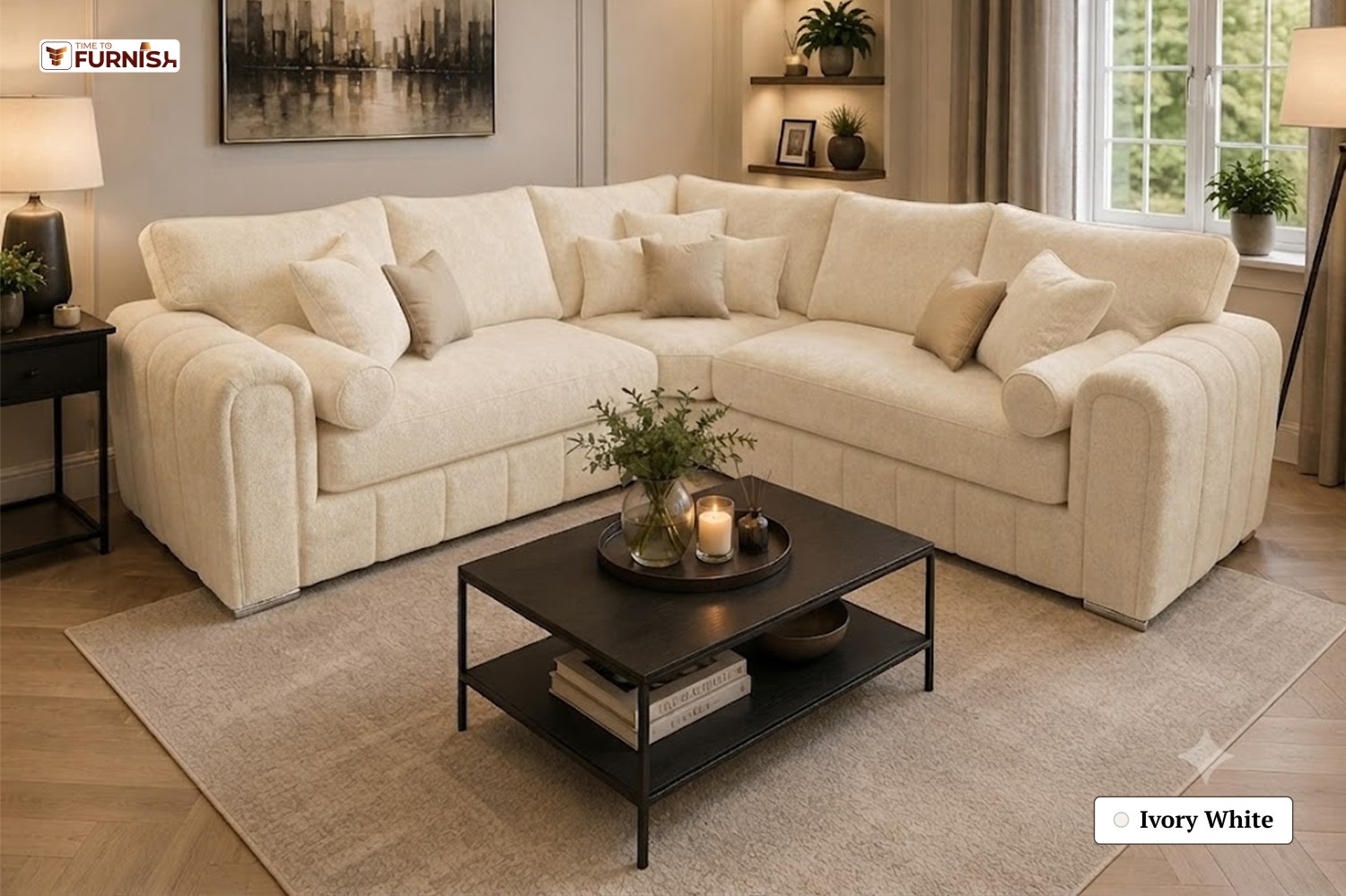 TTF-S-Jamila2634 Luxury Fabric Sofa  Sofa Only (Coffee Table Not Included)