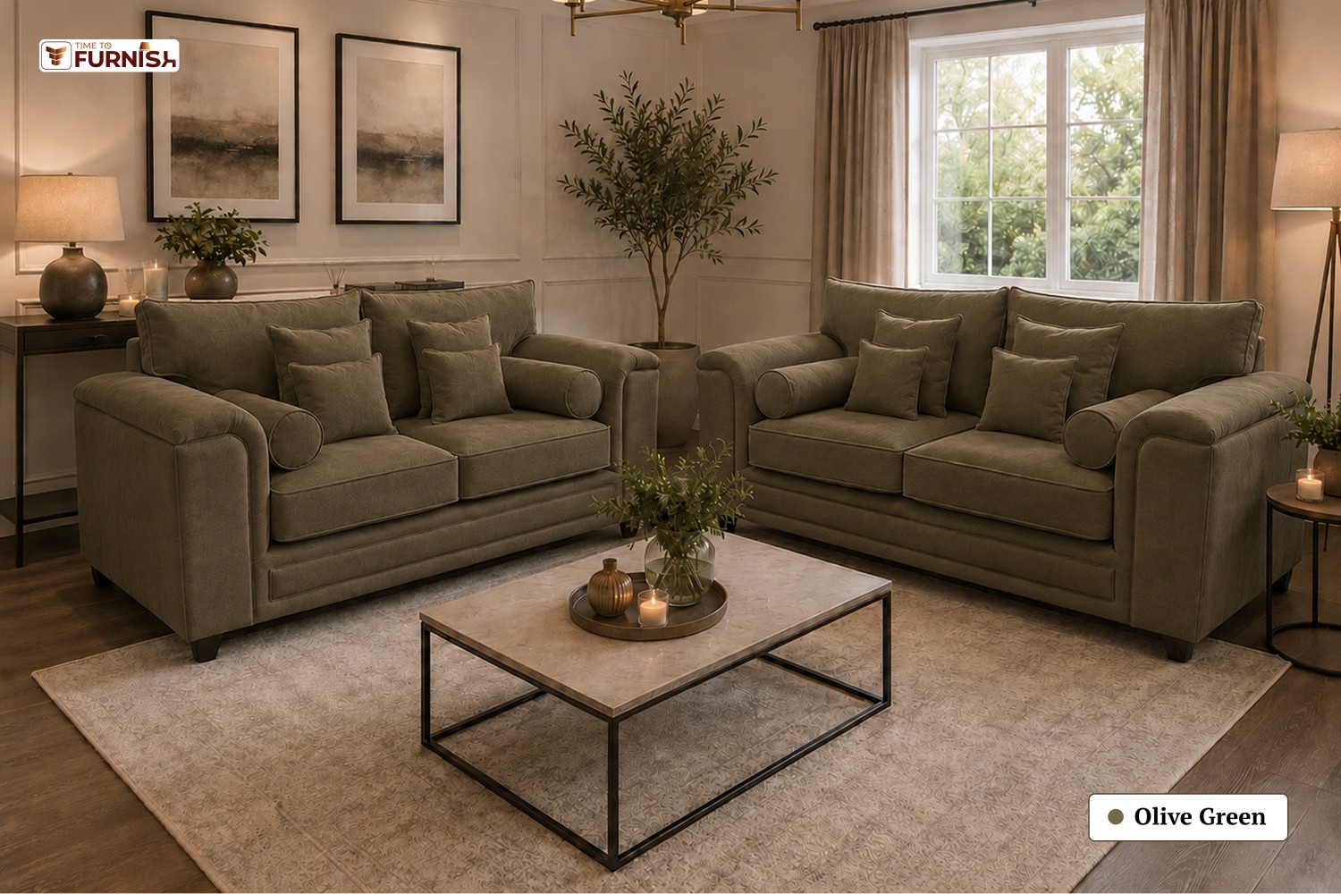 TTF-S-Karima2620 Luxury Fabric Sofa  Sofa Only (Coffee Table Not Included)