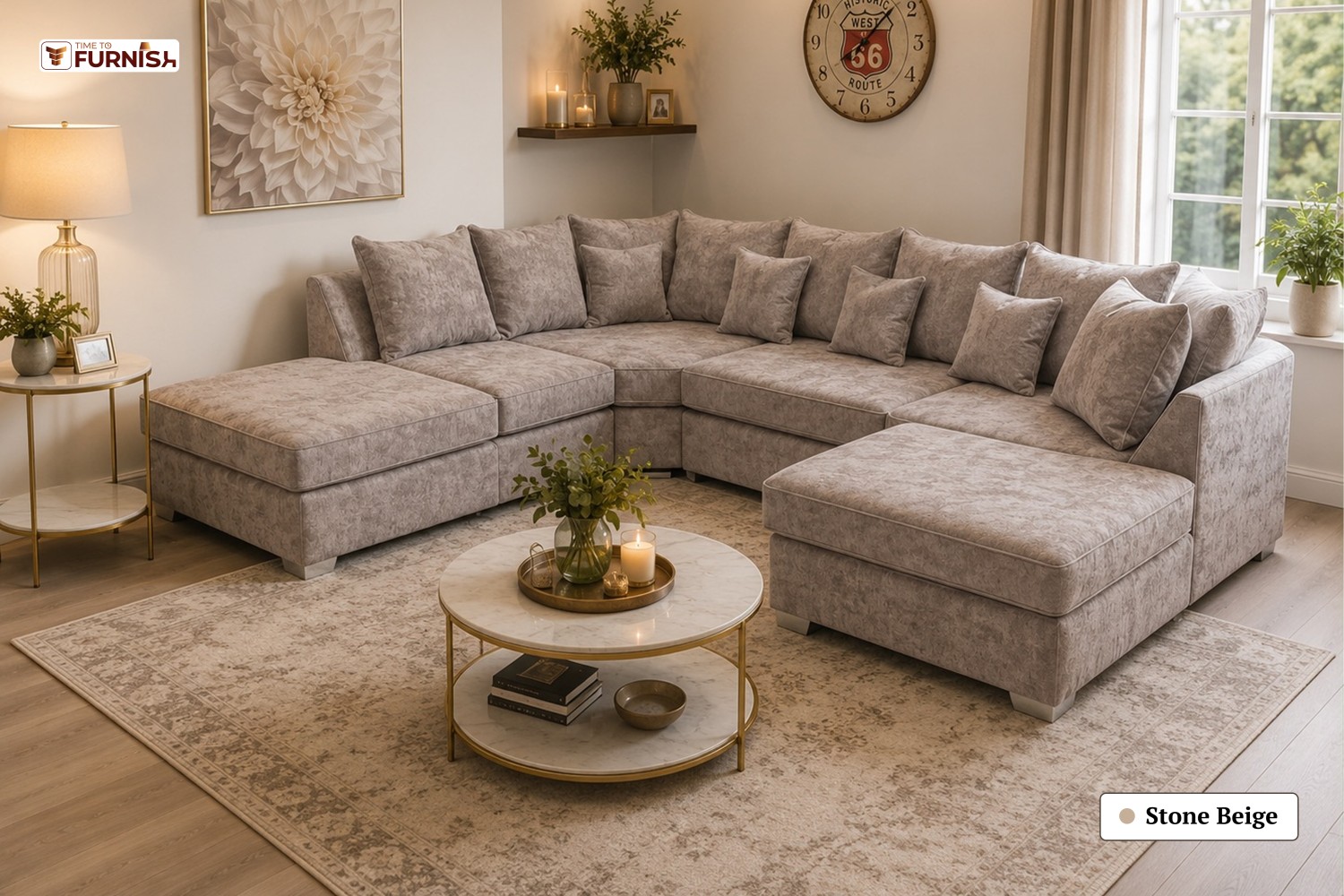 TTF-S-Mahra2630 Luxury Fabric Sofa  Sofa Only (Coffee Table Not Included)