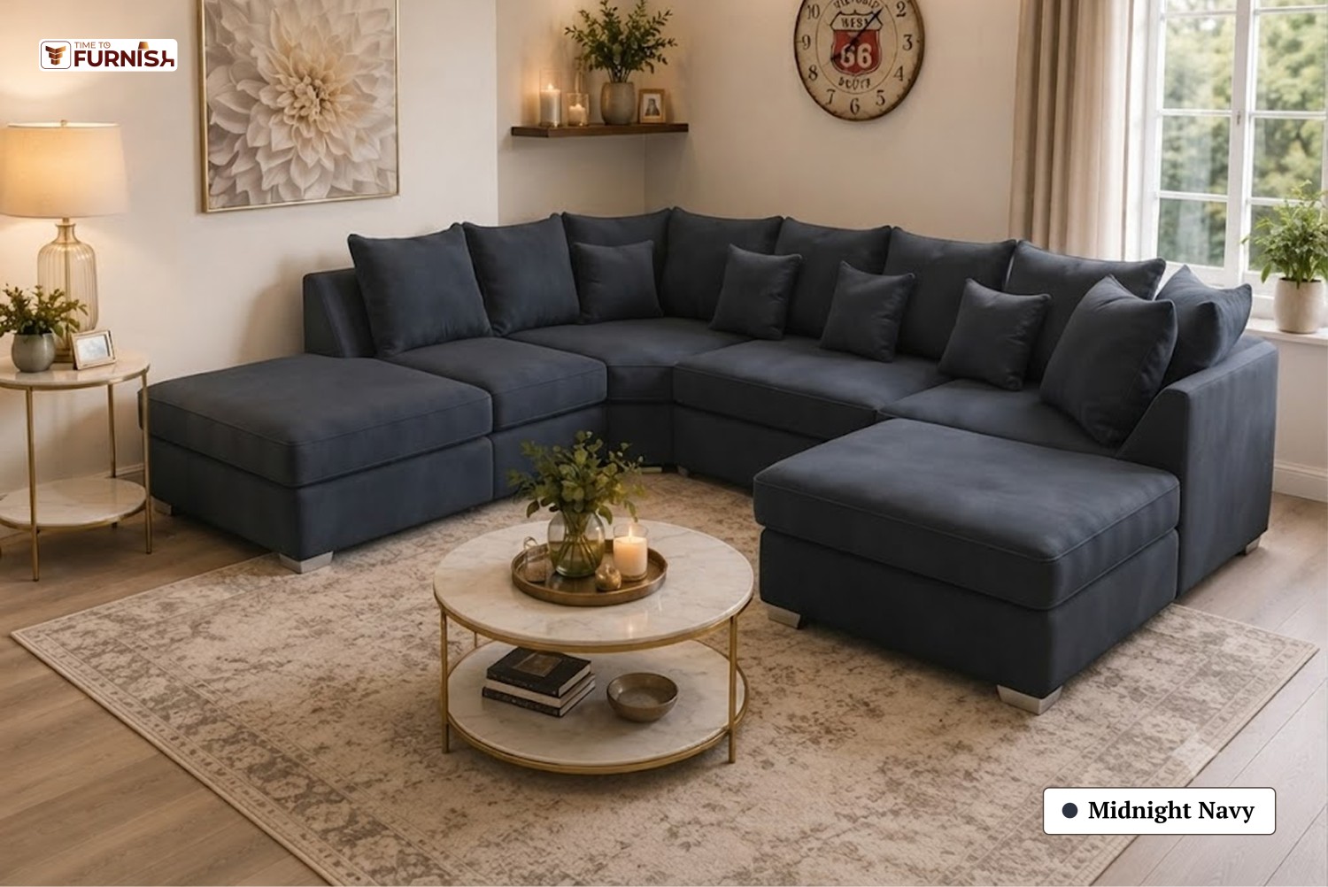 TTF-S-Mahra2630 Luxury Fabric Sofa  Sofa Only (Coffee Table Not Included)
