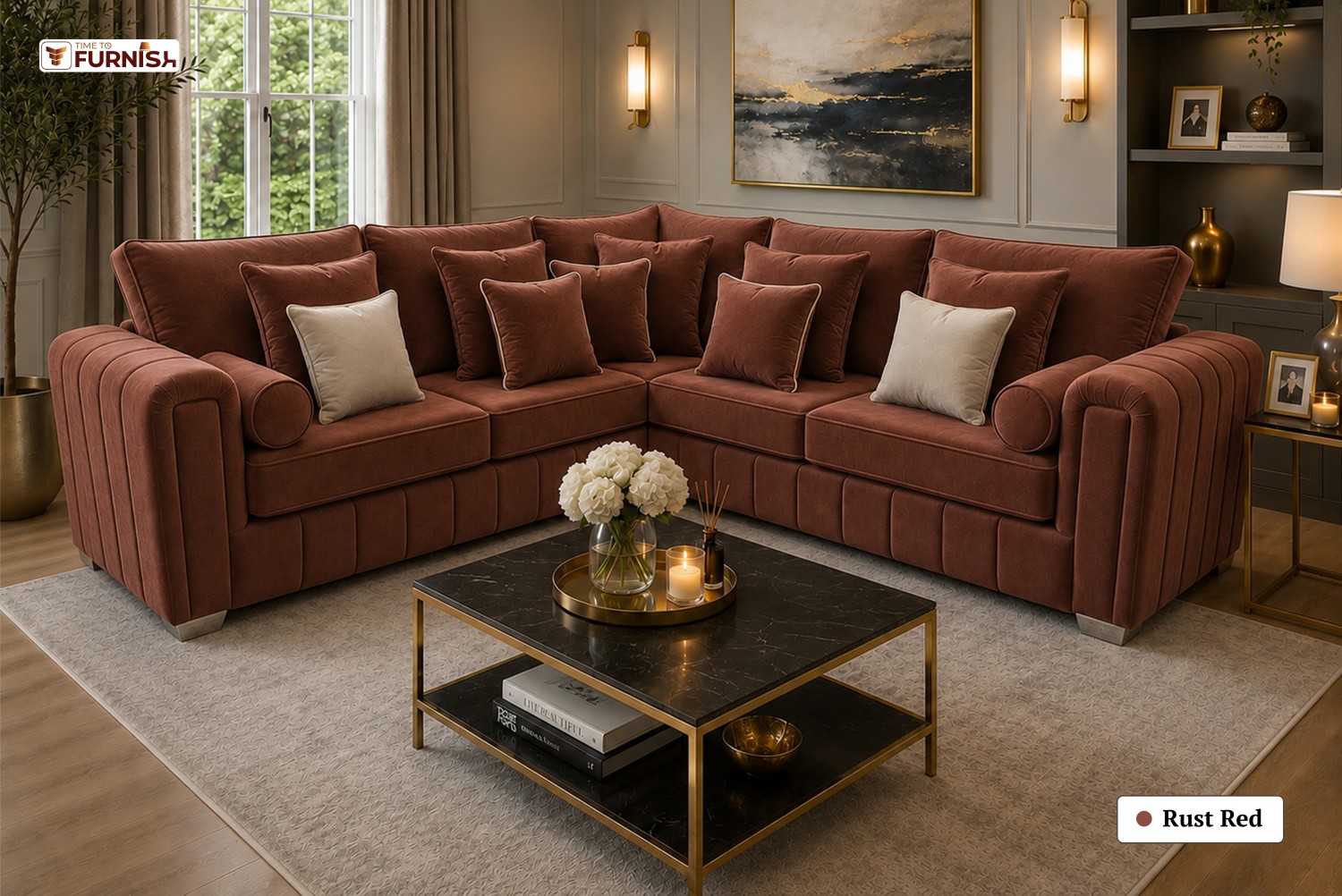 TTF-S-Blossom2636 Luxury Fabric Sofa  Sofa Only (Coffee Table Not Included)