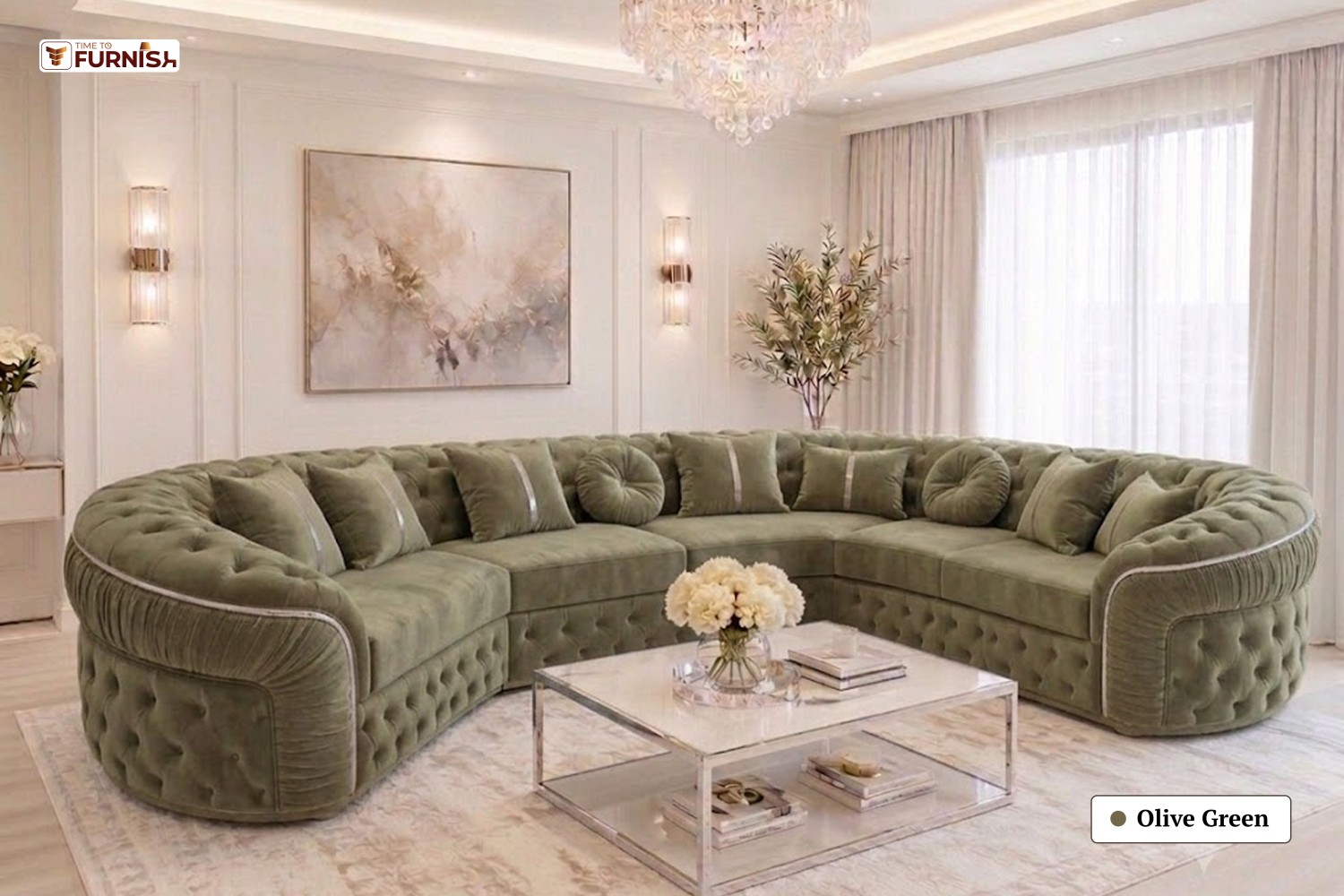 TTF-S-Zahra2605 Luxury Fabric Sofa  Sofa Only (Coffee Table Not Included)