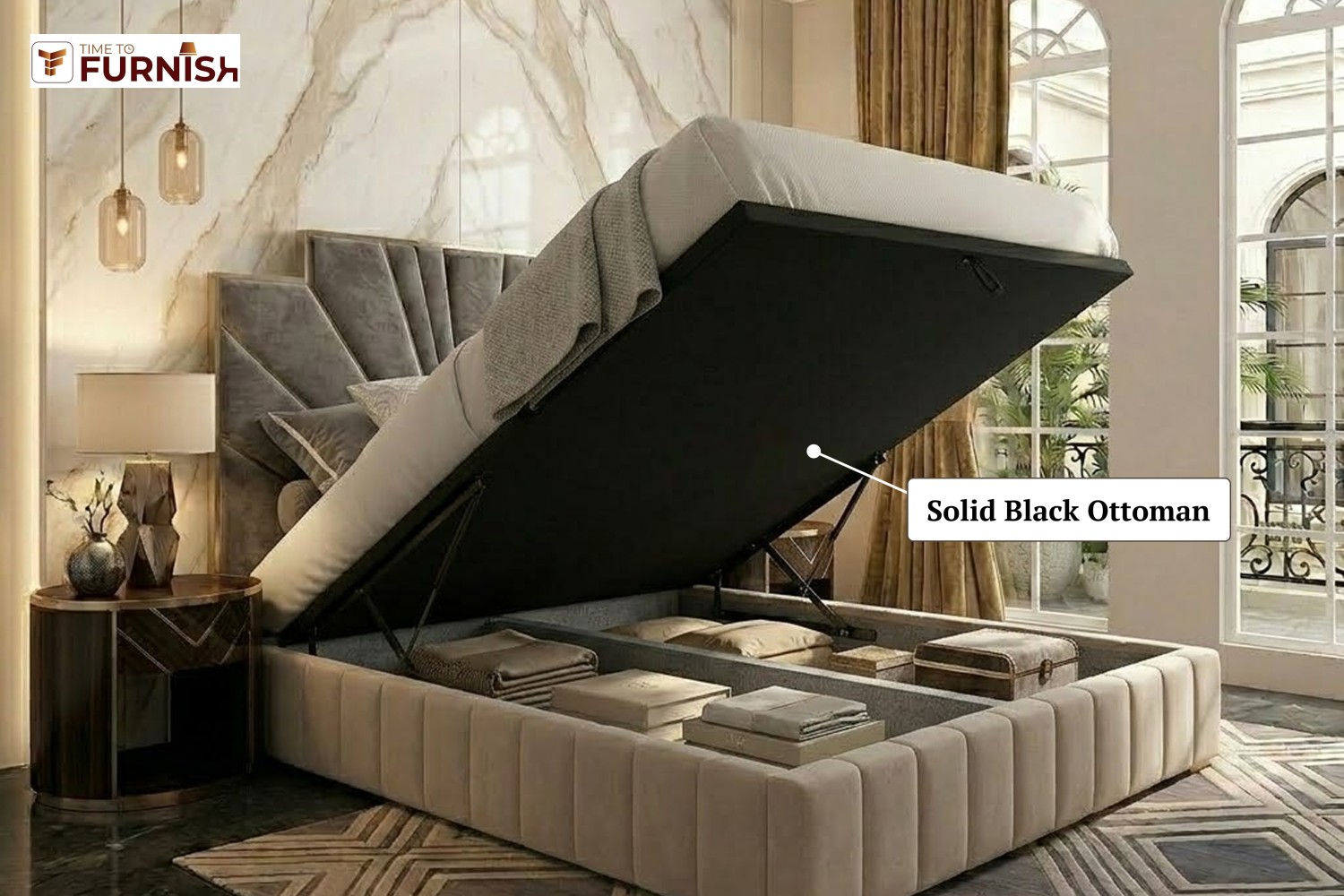 Banff Bed with Optional Ottoman Storage