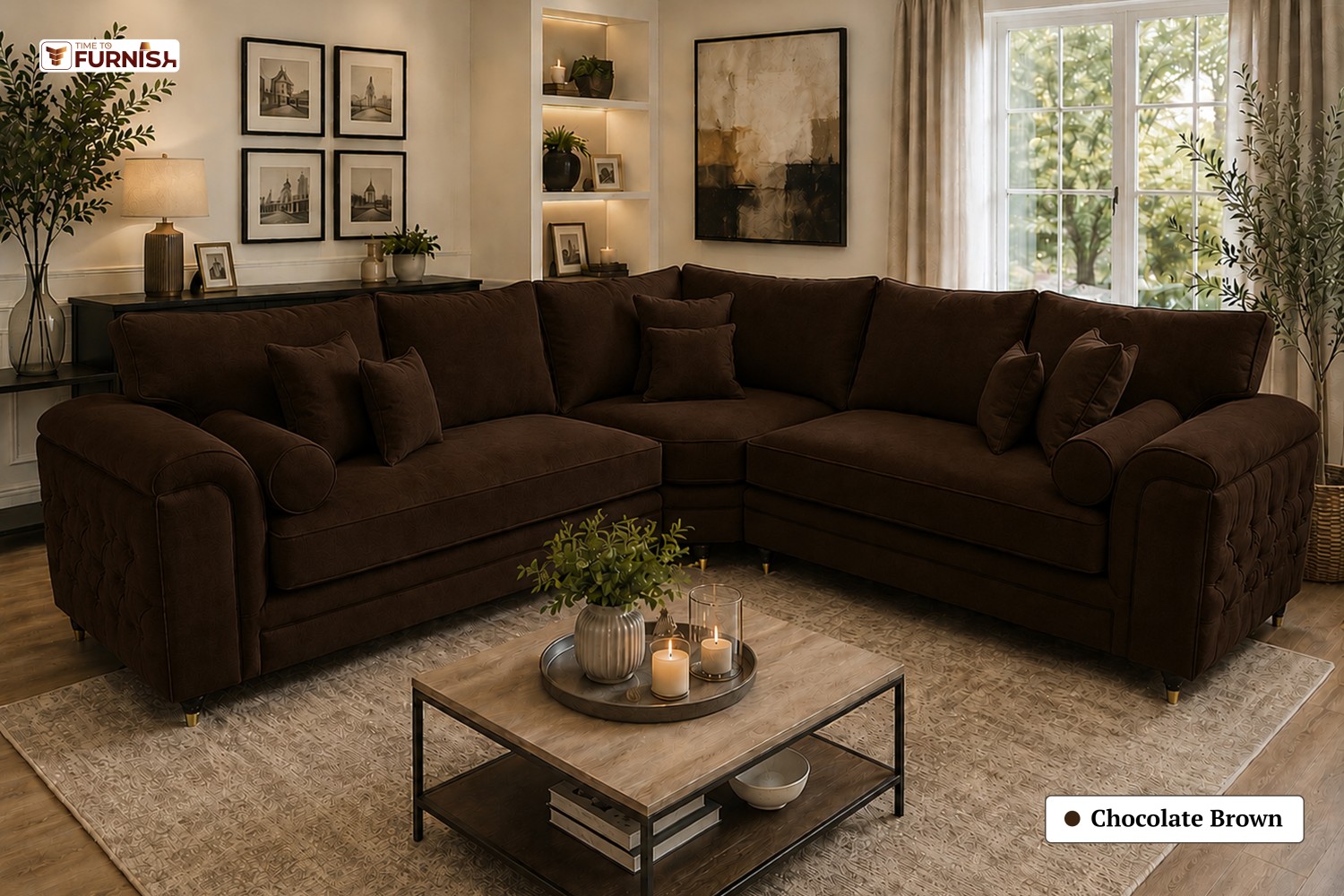 TTF-S-Najma2624 Luxury Fabric Sofa  Sofa Only (Coffee Table Not Included)