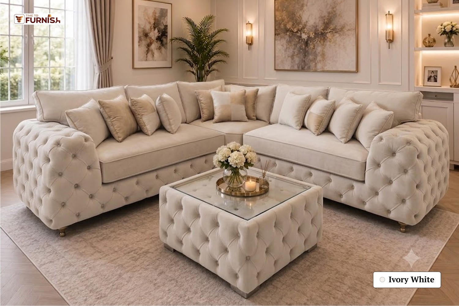 TTF-S-Zayna2611 Luxury Fabric Sofa  Sofa Only (Optional Coffee Table Available)