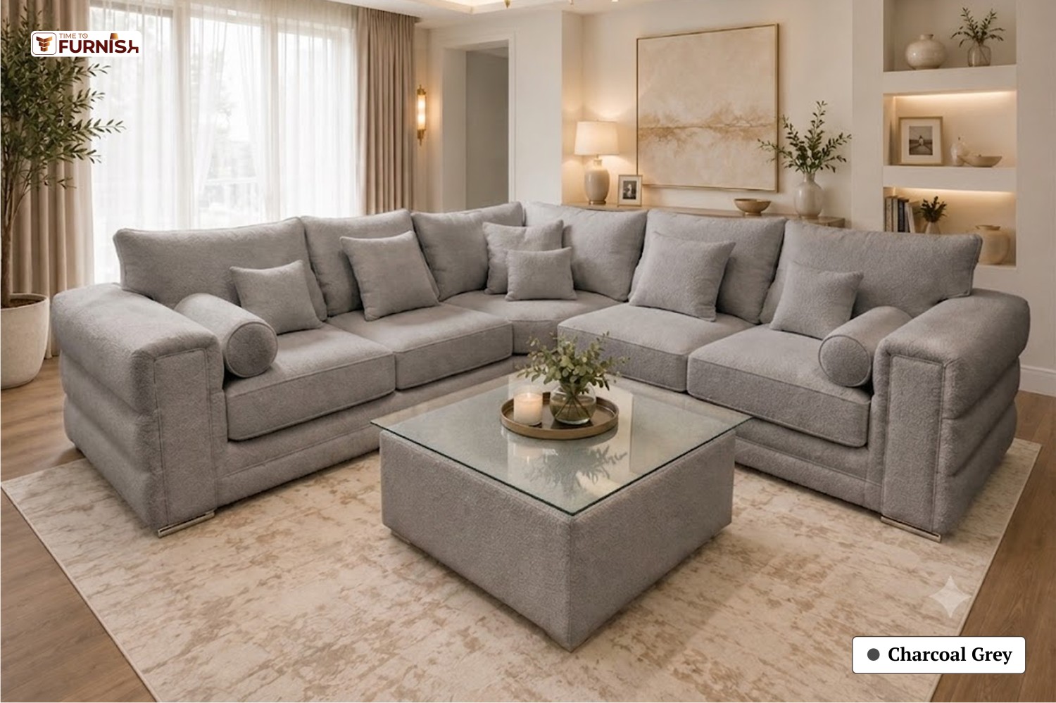 TTF-S-Yasmin2607 Luxury Fabric Sofa  Sofa Only (Optional Coffee Table Available)