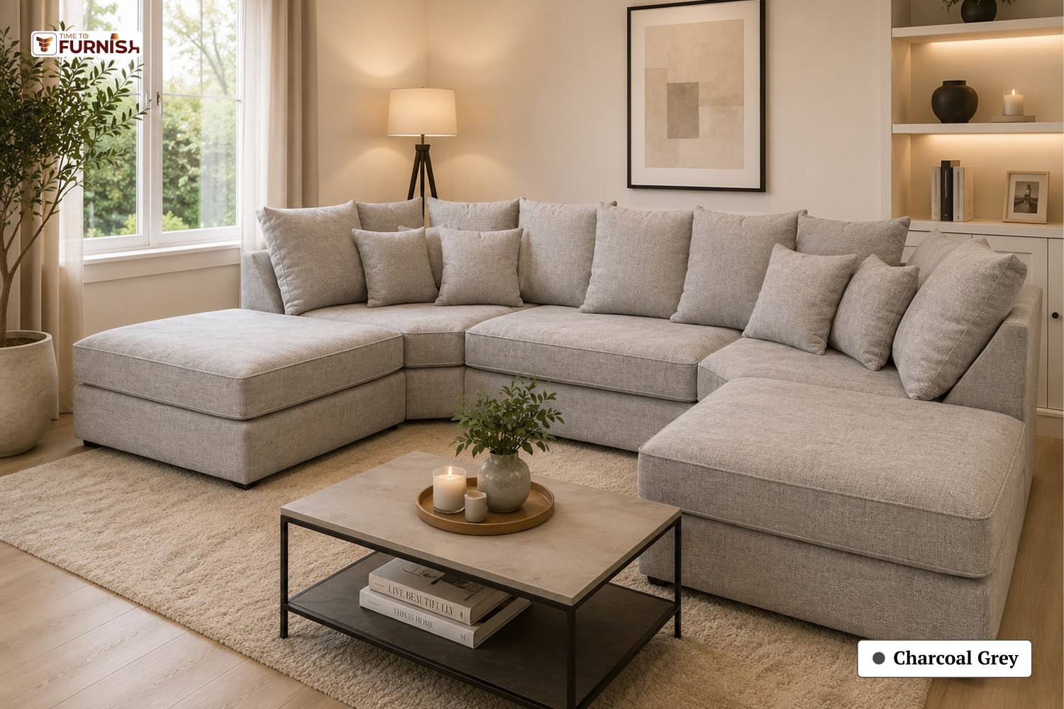 TTF-S-Sahara2622 Luxury Fabric Sofa  Sofa Only (Coffee Table Not Included)