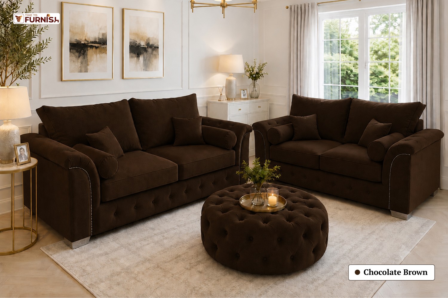TTF-S-Rimal2621 Luxury Fabric Sofa  Sofa Only (Optional Coffee Table Available)