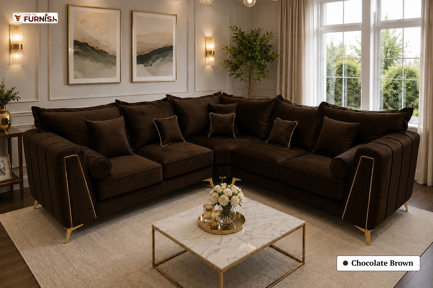 TTF-S-Amal2617 Luxury Fabric Sofa  Sofa Only (Coffee Table Not Included)