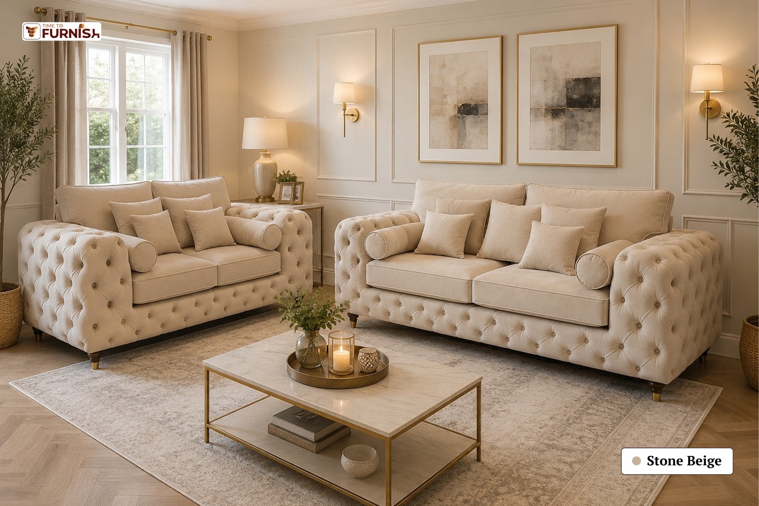 TTF-S-Zahara2626 Luxury Fabric Sofa  Sofa Only (Coffee Table Not Included)
