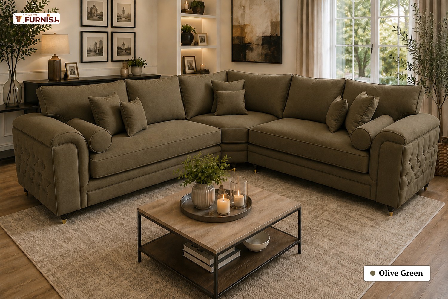 TTF-S-Najma2624 Luxury Fabric Sofa  Sofa Only (Coffee Table Not Included)