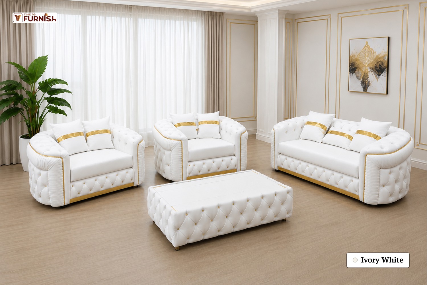 TTF-S-Aaliyah2602 Luxury Fabric Sofa  Sofa Only (Optional Coffee Table Available)
