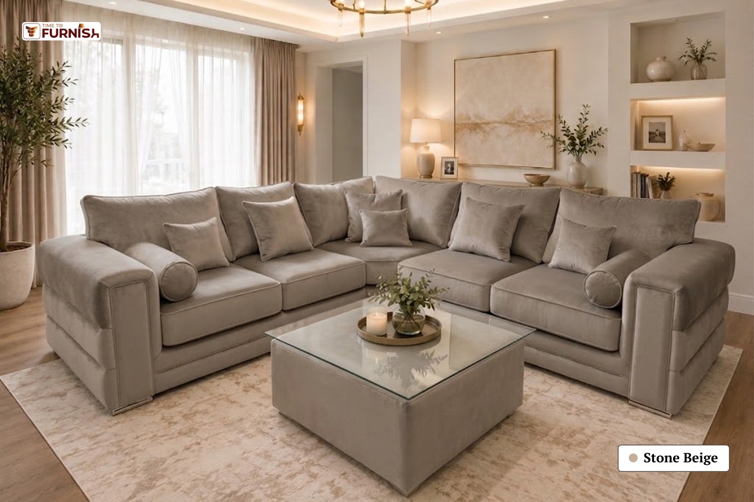 TTF-S-Yasmin2607 Luxury Fabric Sofa  Sofa Only (Optional Coffee Table Available)