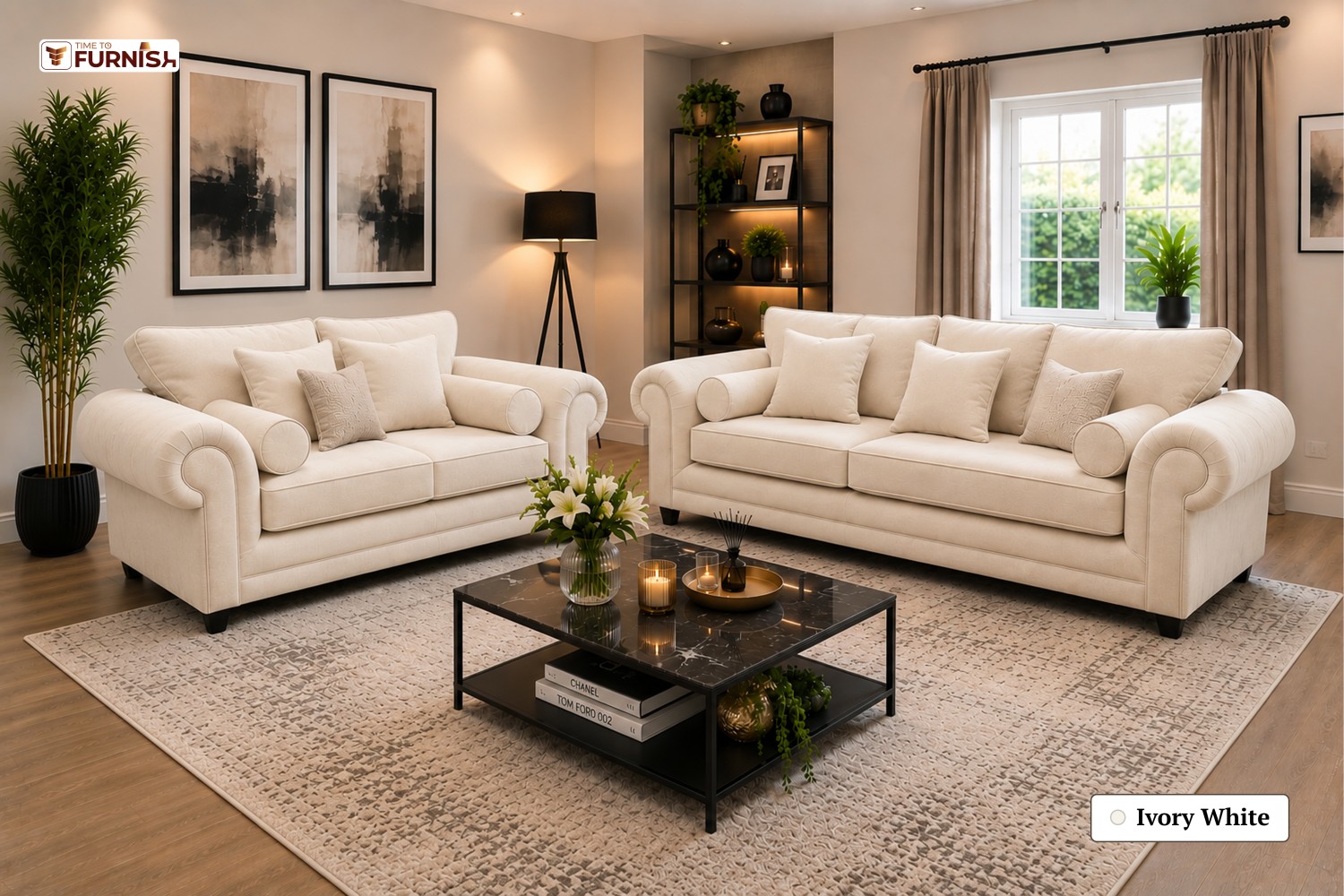 TTF-S-Dalia2633 Luxury Fabric Sofa  Sofa Only (Coffee Table Not Included)