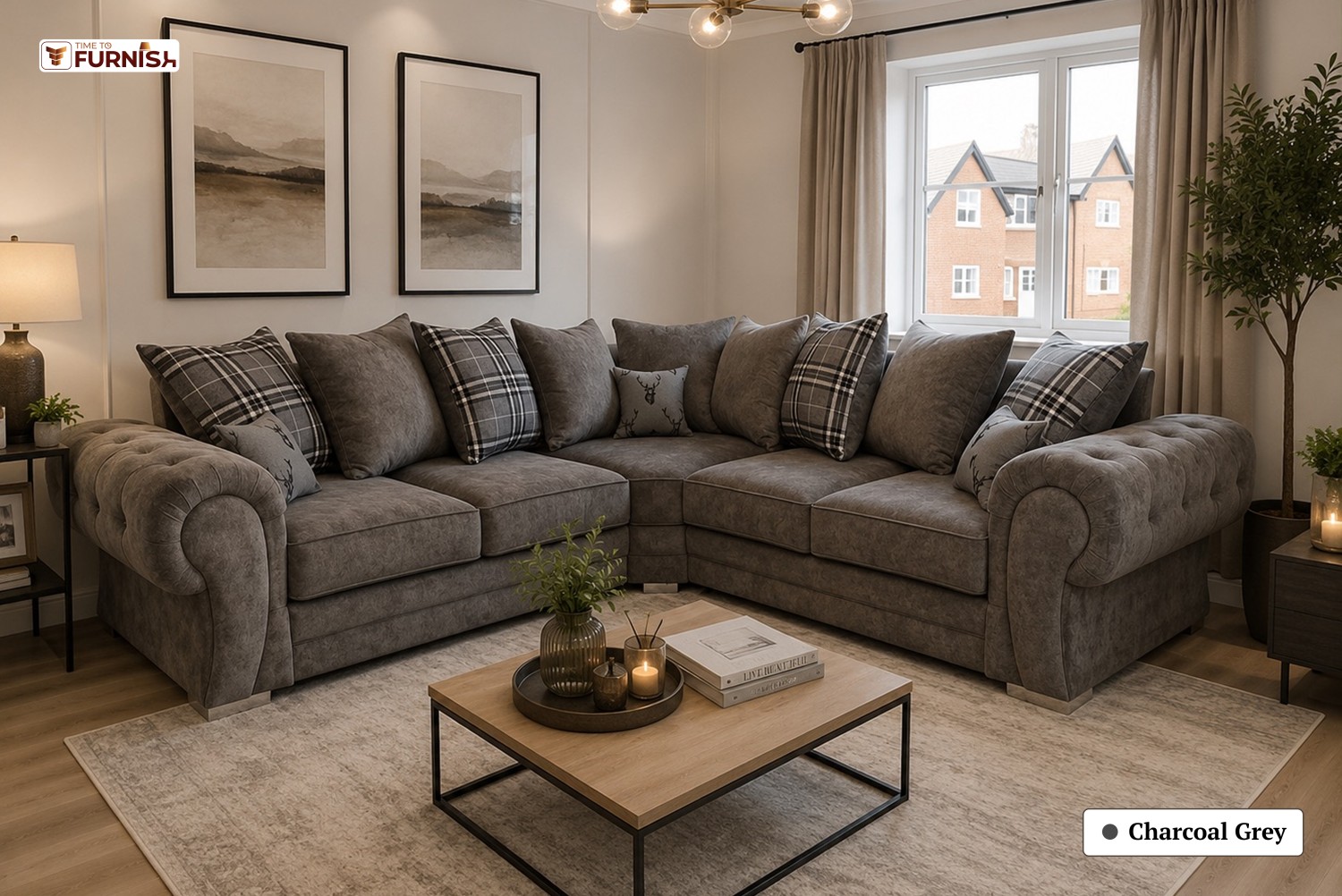 TTF-S-Amina2615 Luxury Fabric Sofa  Sofa Only (Coffee Table Not Included)