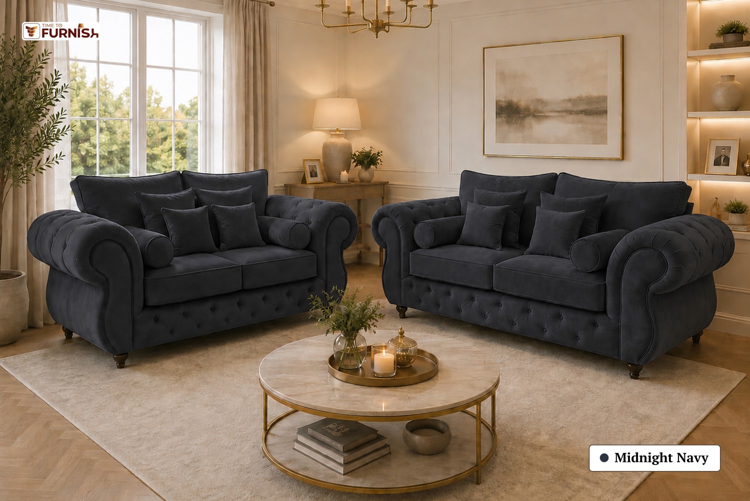 TTF-S-Basira2629 Luxury Fabric Sofa  Sofa Only (Coffee Table Not Included)