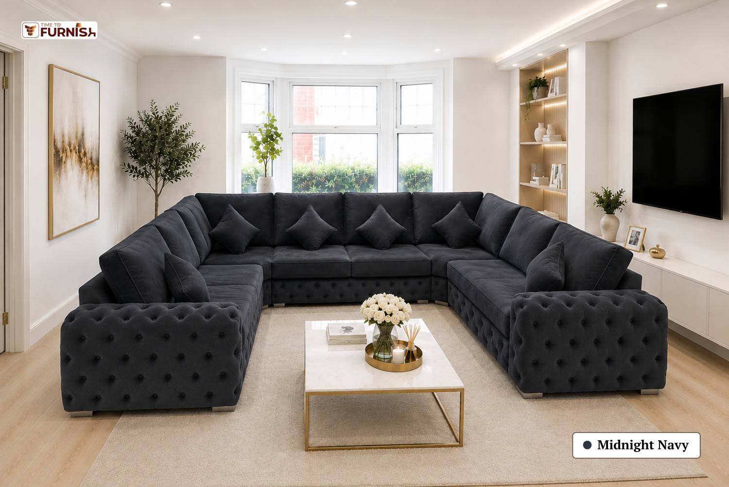 TTF-S-Samira2614 Luxury Fabric Sofa  Sofa Only (Coffee Table Not Included)
