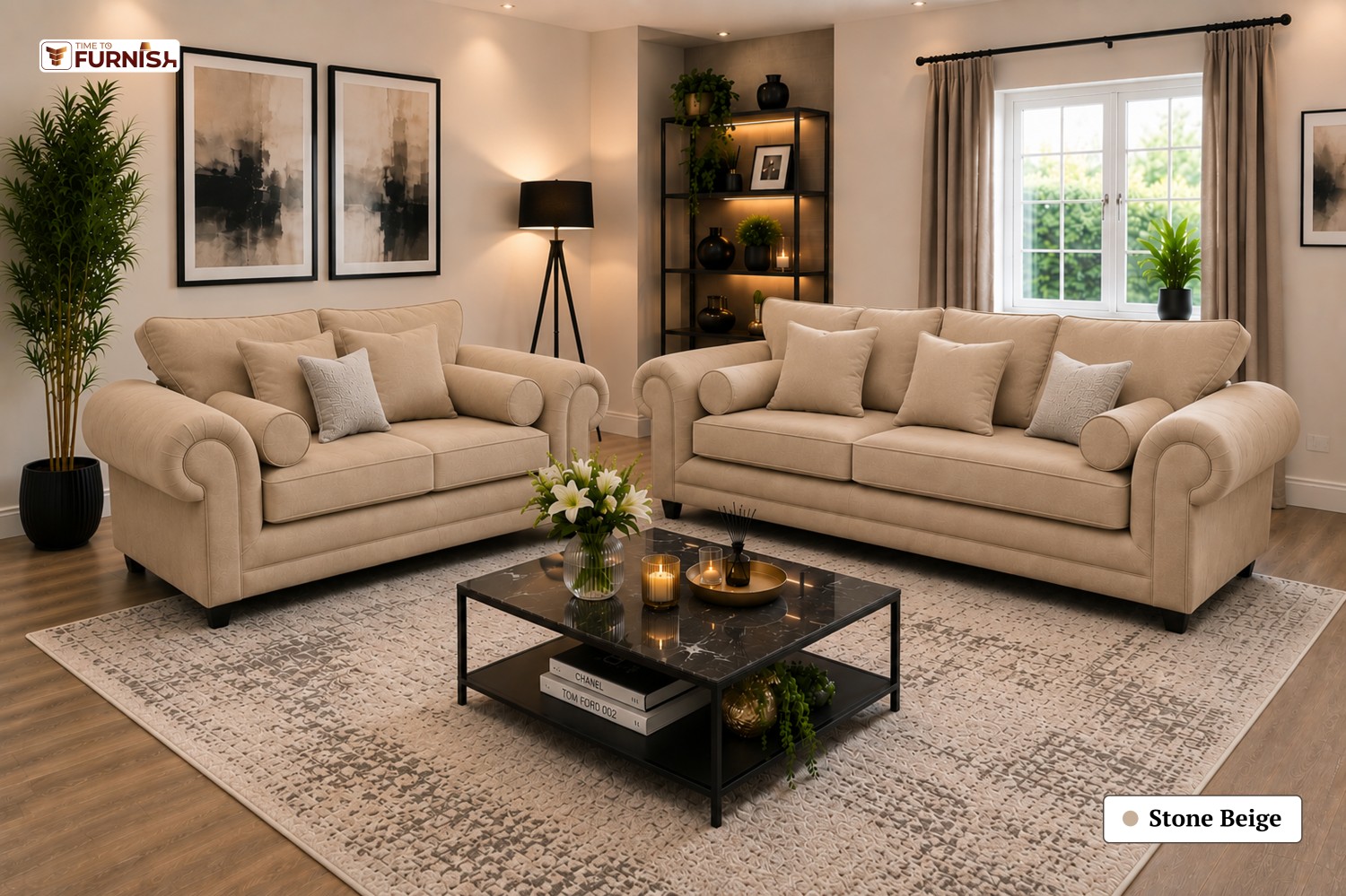 TTF-S-Dalia2633 Luxury Fabric Sofa  Sofa Only (Coffee Table Not Included)