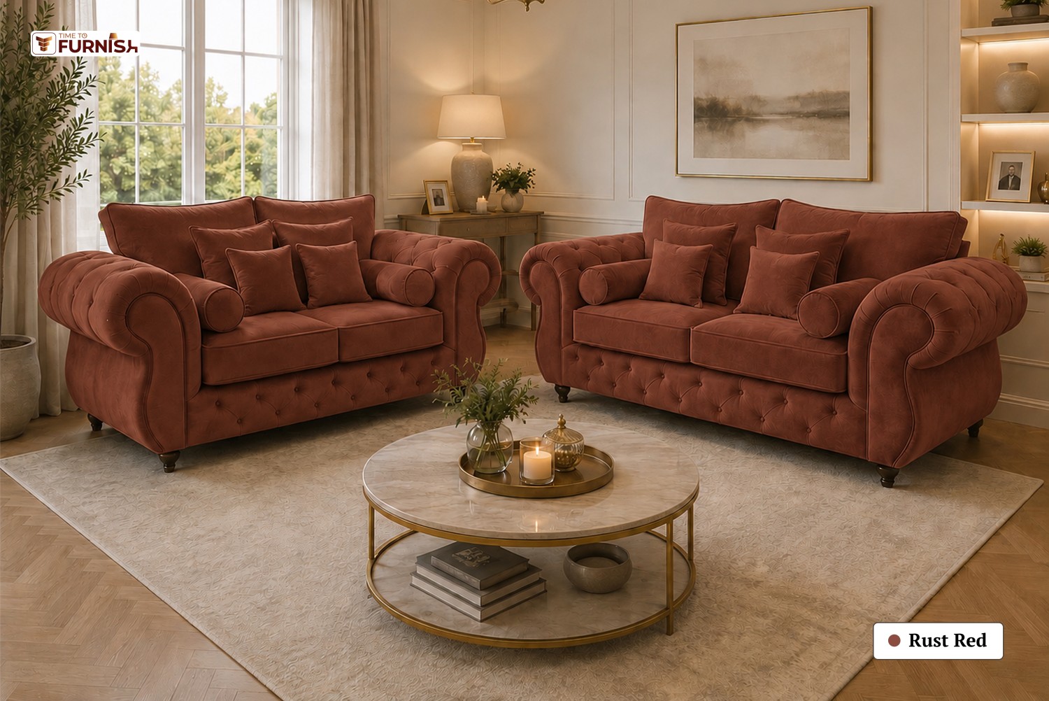 TTF-S-Basira2629 Luxury Fabric Sofa  Sofa Only (Coffee Table Not Included)