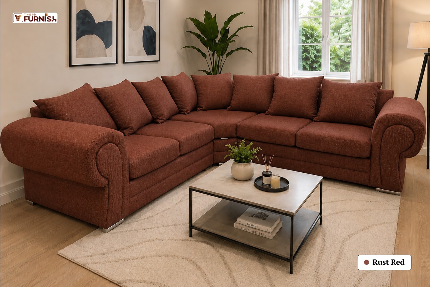 TTF-S-Hanan2618 Luxury Fabric Sofa  Sofa Only (Coffee Table Not Included)