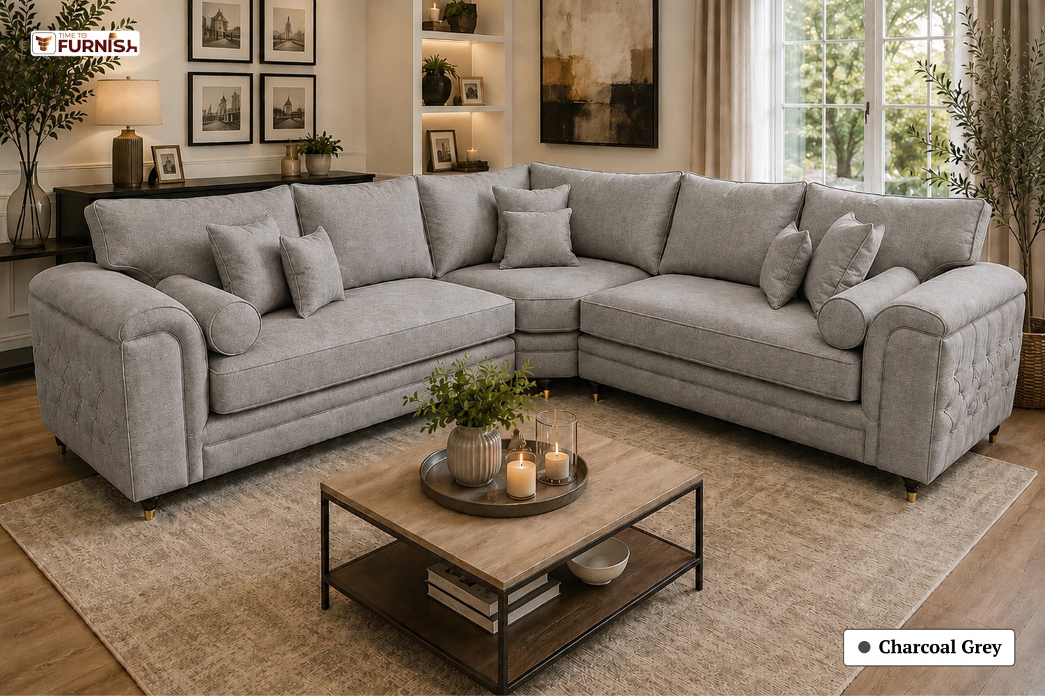 TTF-S-Najma2624 Luxury Fabric Sofa  Sofa Only (Coffee Table Not Included)