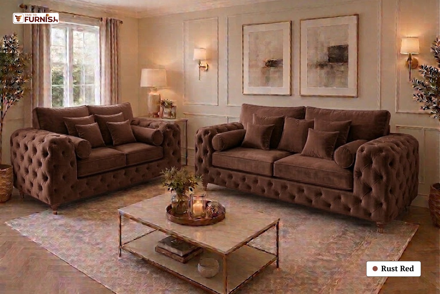 TTF-S-Zahara2626 Luxury Fabric Sofa  Sofa Only (Coffee Table Not Included)